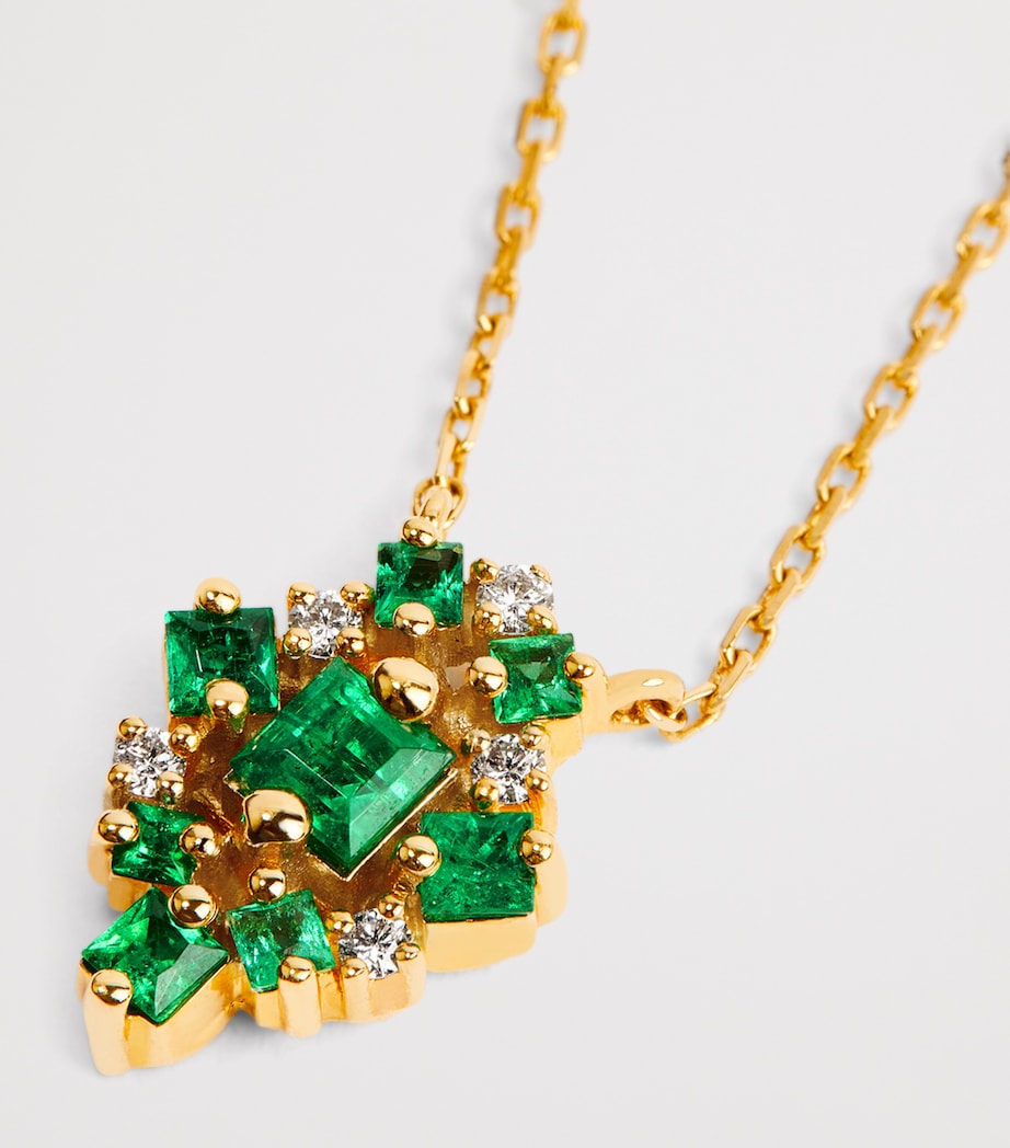 Yellow Gold, Diamond and Emerald La Fantaisie Necklace 18K YG/EMER Image 5