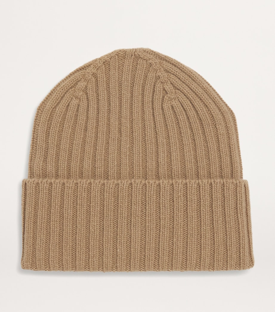 Weekend Max Mara Virgin Wool Logo Beanie Camel Image 2