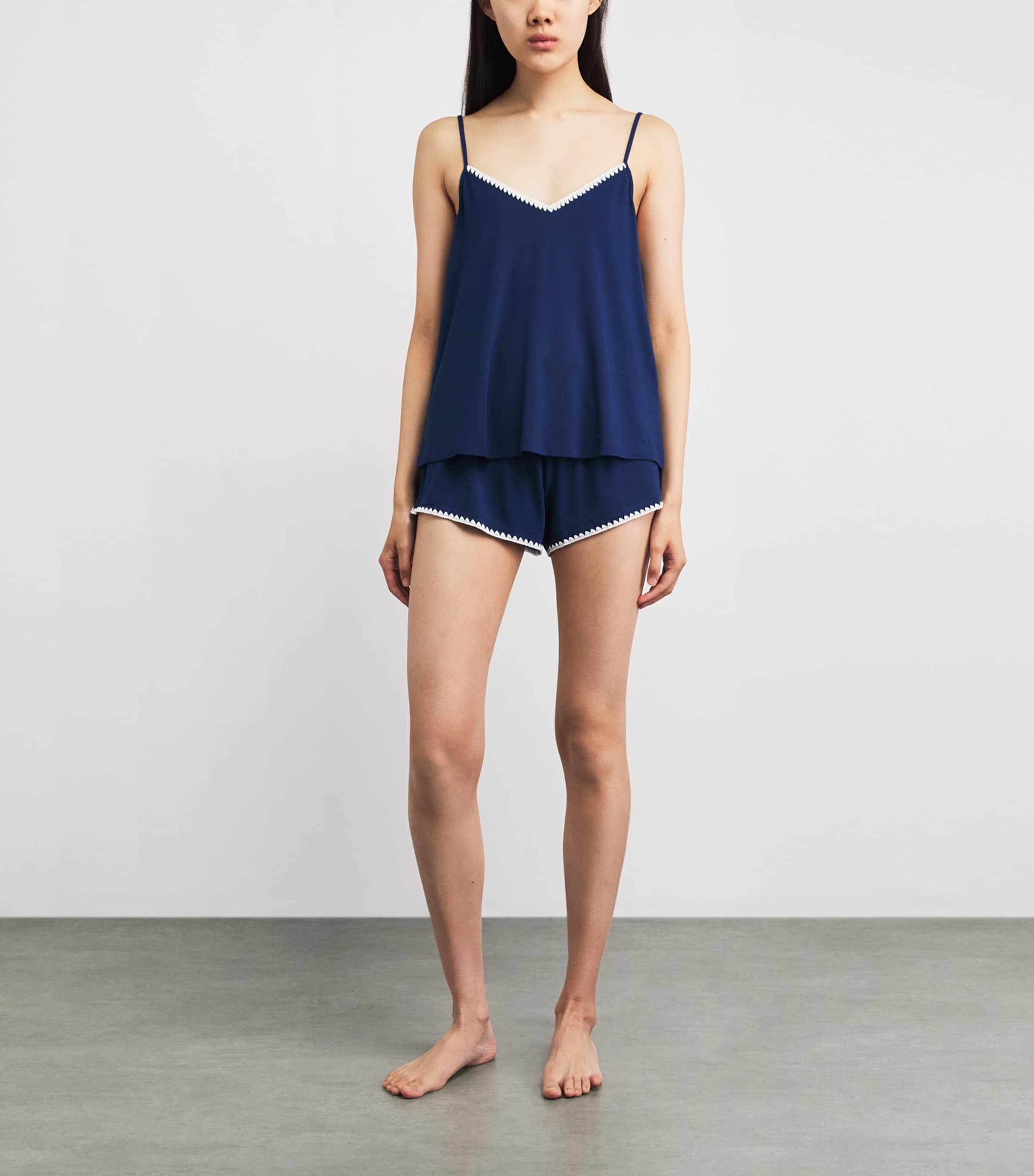 Eberjey Womens Frida Pyjama Set Navy/ivory Image 2