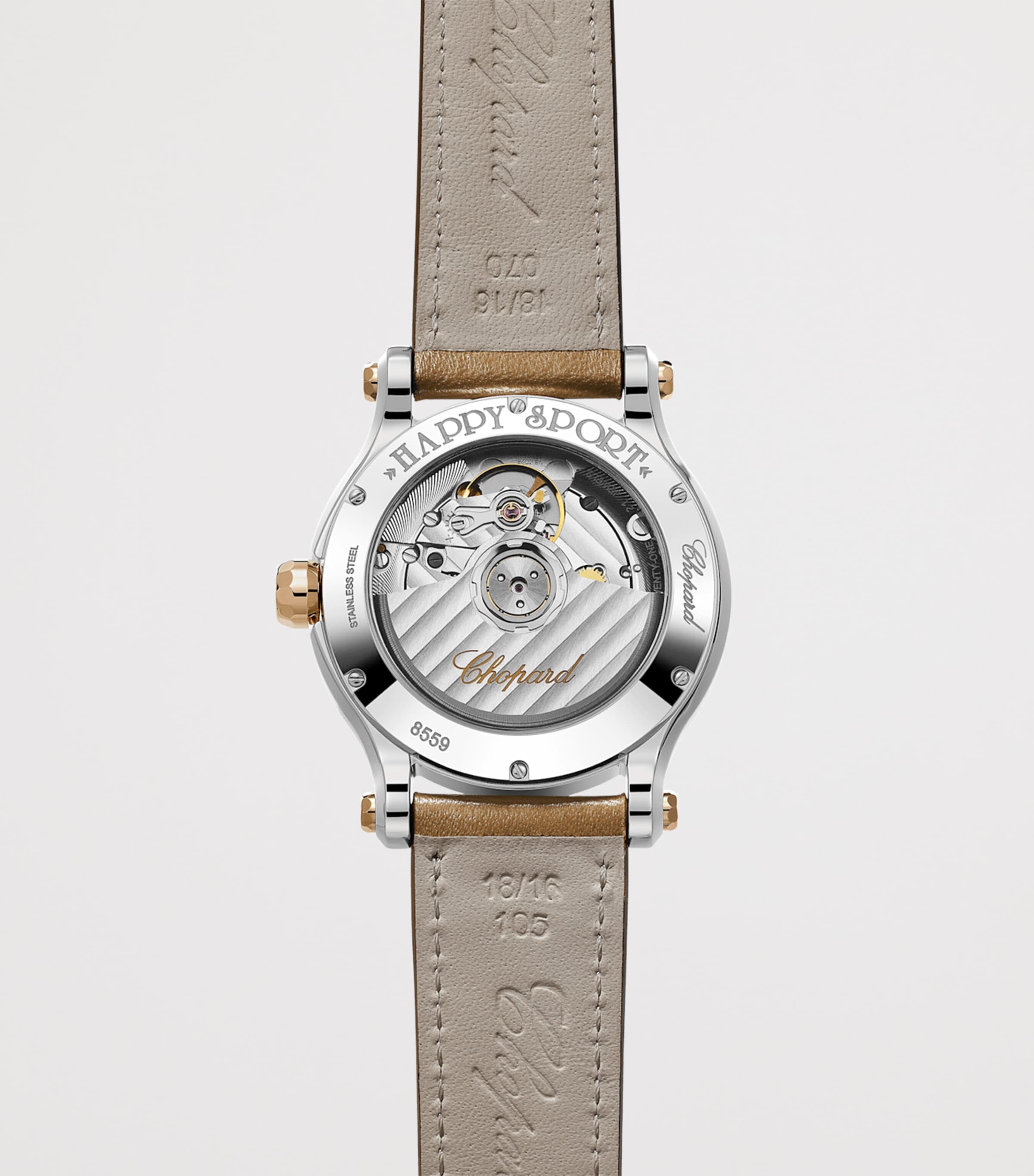 Rose Gold, Stainless Steel and Diamond Happy Sport Watch 36mm ROSE GOLD/STAINLESS Image 2