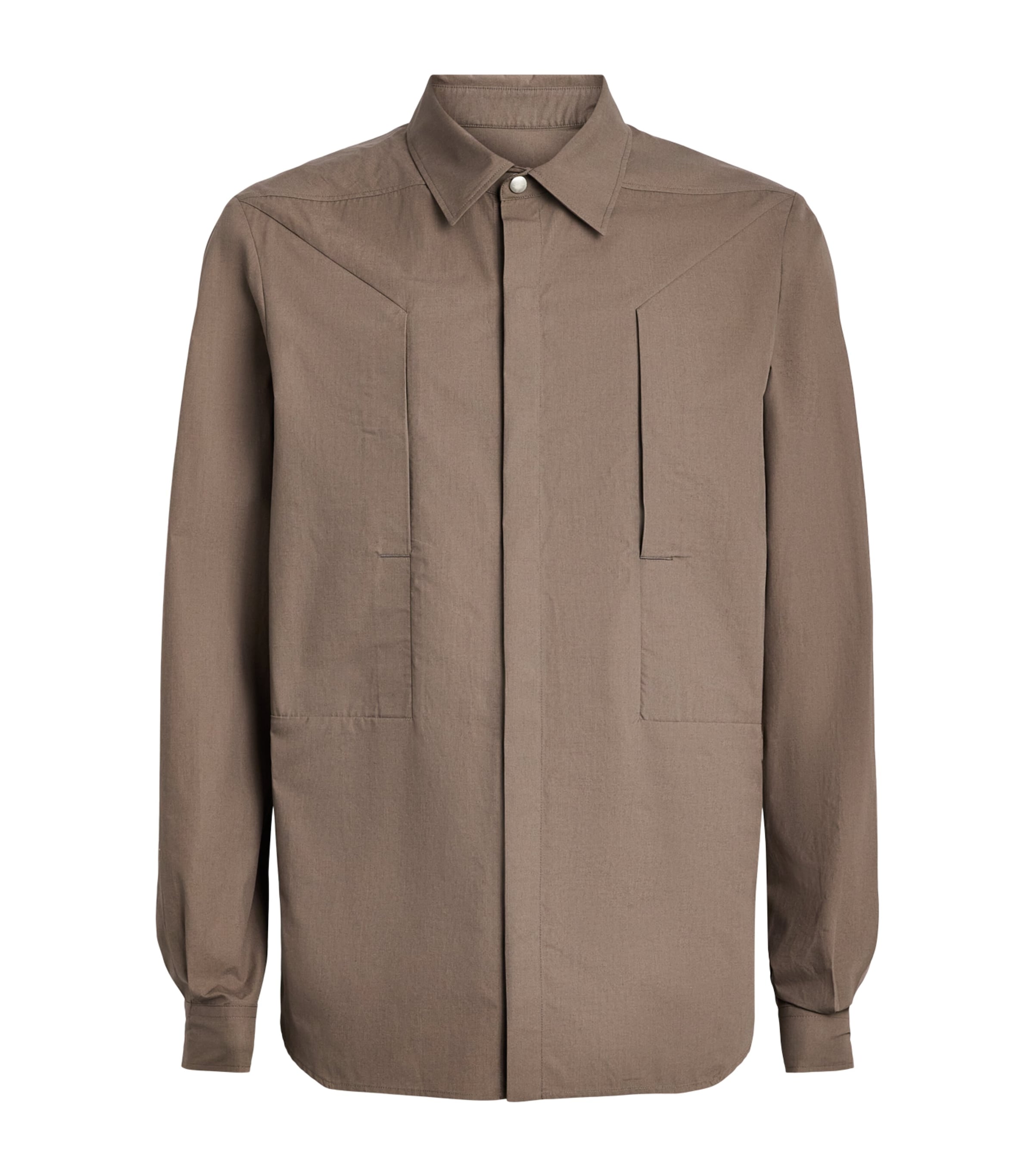 Rick Owens Mens Cotton Fog Overshirt Dust Image 1