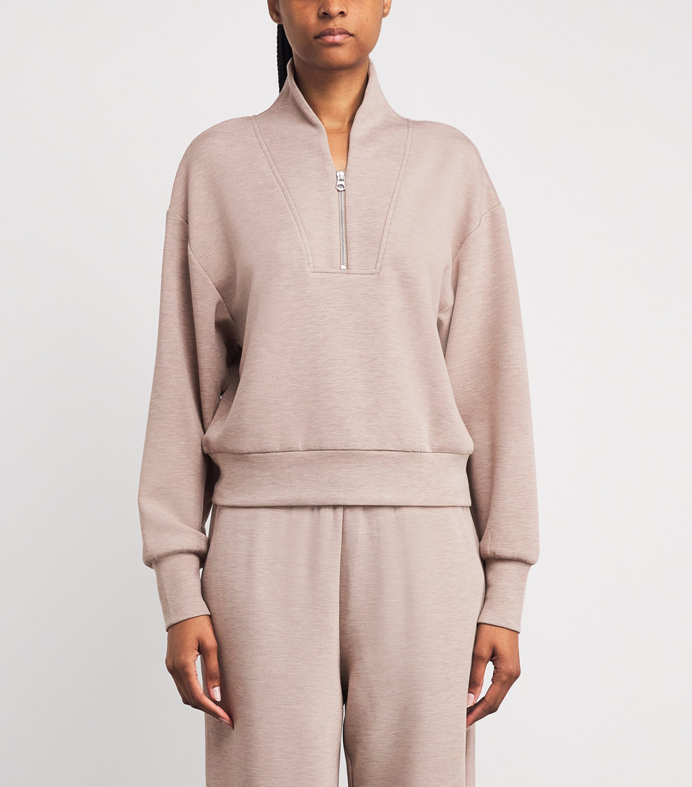 DoubleSoft Davidson Quarter-Zip Sweatshirt TAUPE MARL Image 3