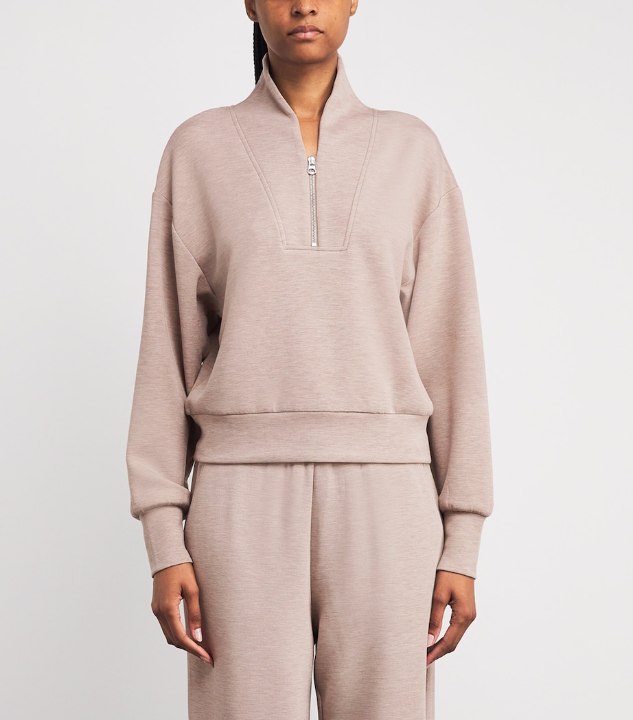 DoubleSoft Davidson Quarter-Zip Sweatshirt TAUPE MARL Image 3