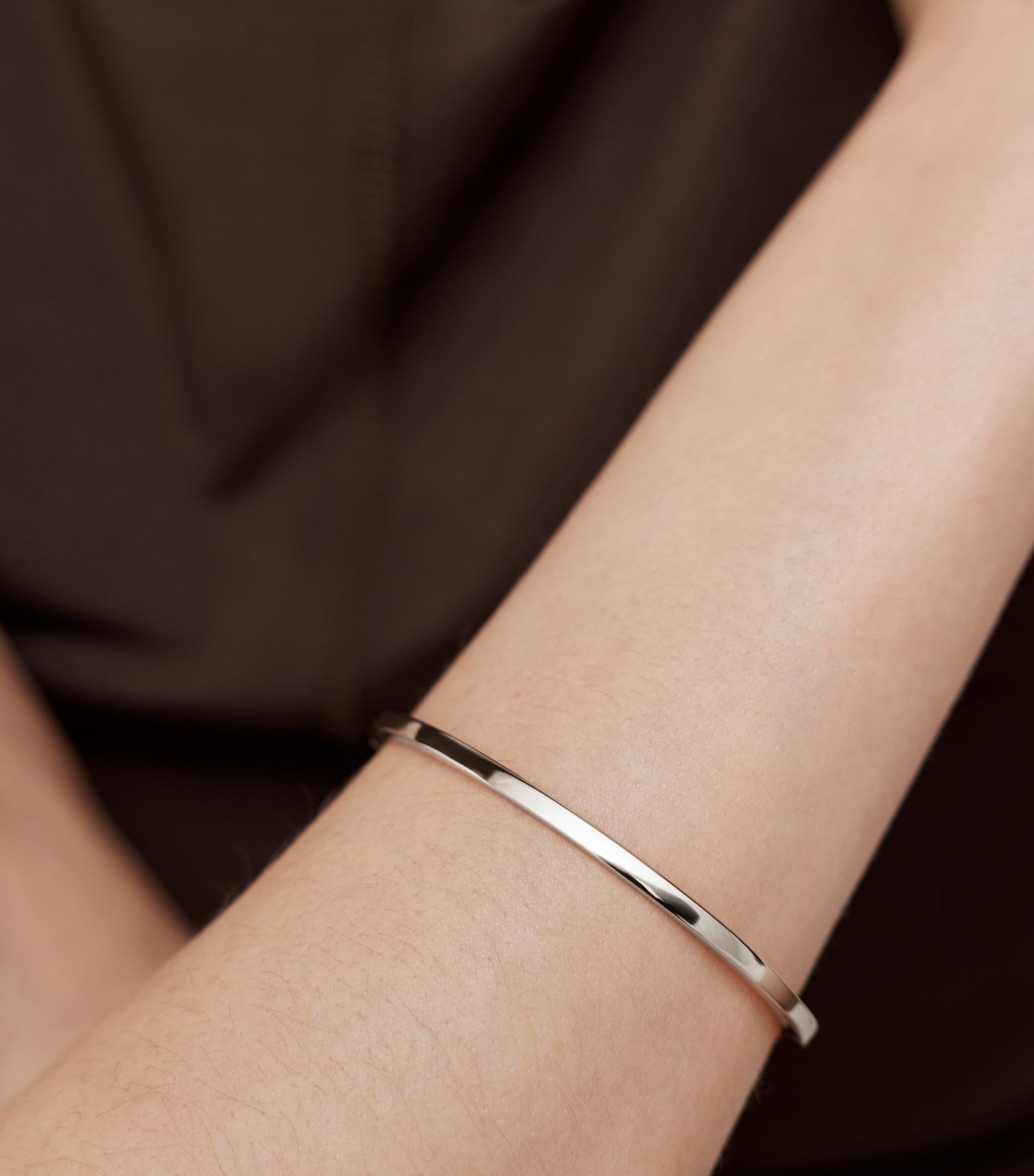 Monica Vinader Sterling Silver Essential Slim Bangle Silver Image 2
