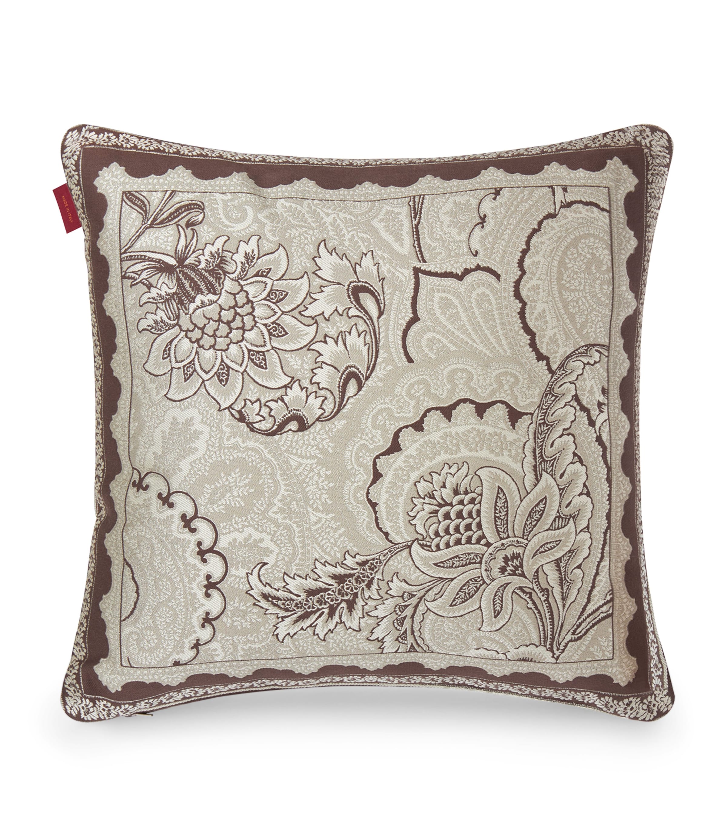 Cotton Bloom Jacquard Cushion (45cm x 45cm) M0132 KHAKI Image 2