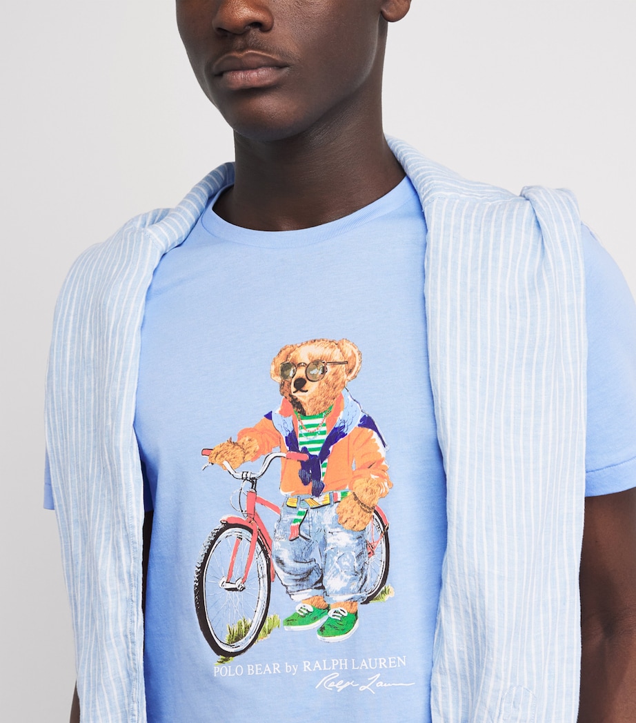 Polo Ralph Lauren Mens Cotton Polo Bear Bicycle Slim T-Shirt Austin Blue Ss Bear Image 3