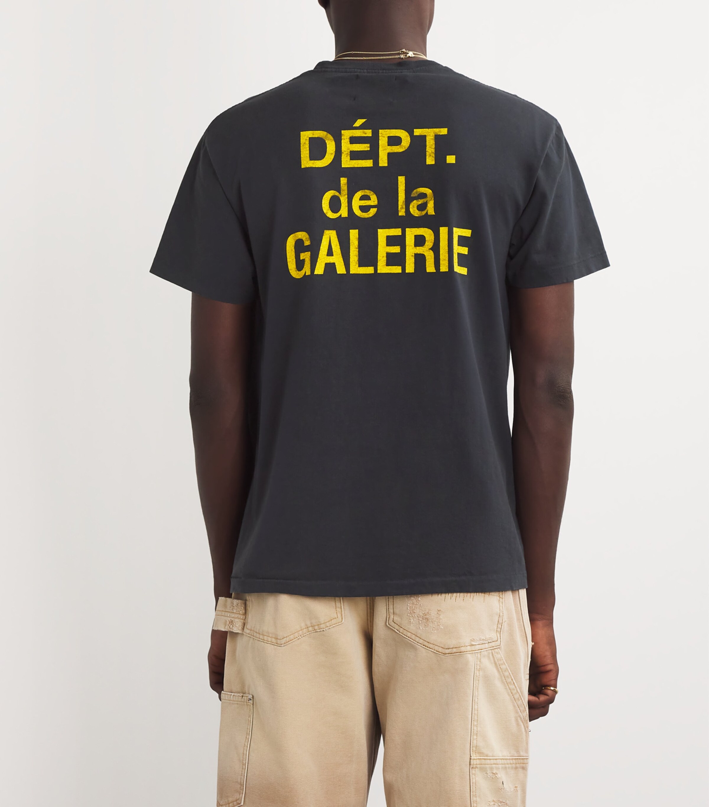 GALLERY DEPT. Mens Cotton Logo T-Shirt Black Image 4
