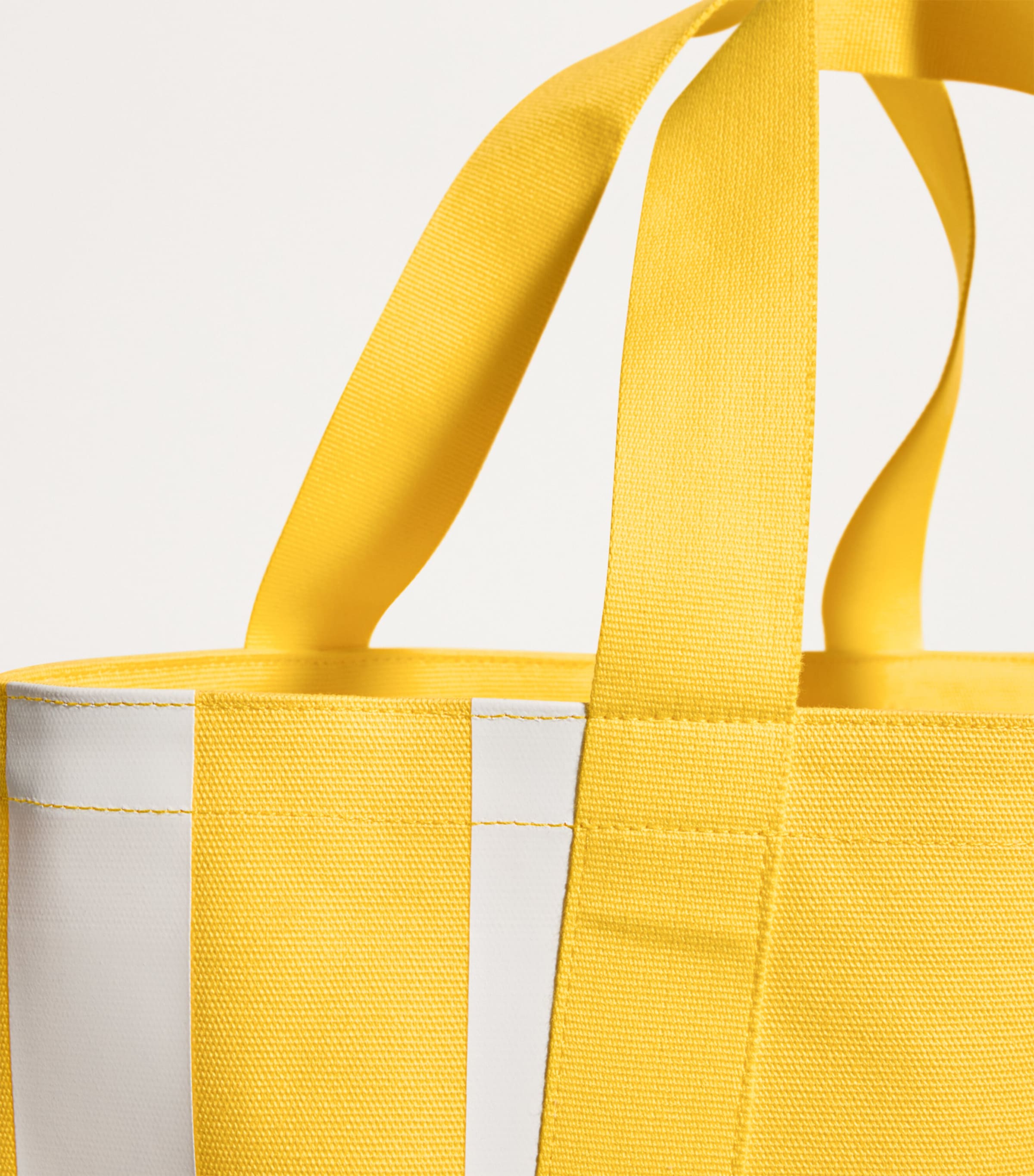 Medium Cotton Logo Tote Bag YELLOW Image 5