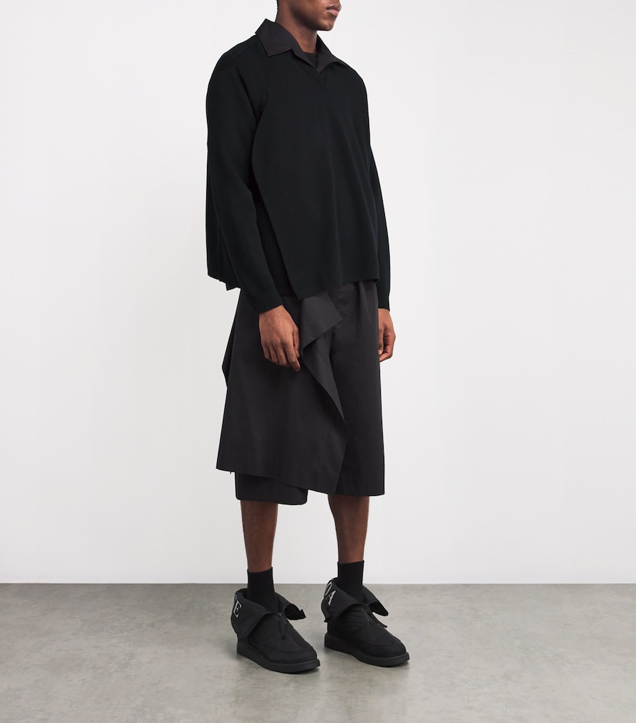 Wool V-Neck Sweater BLACK Image 1