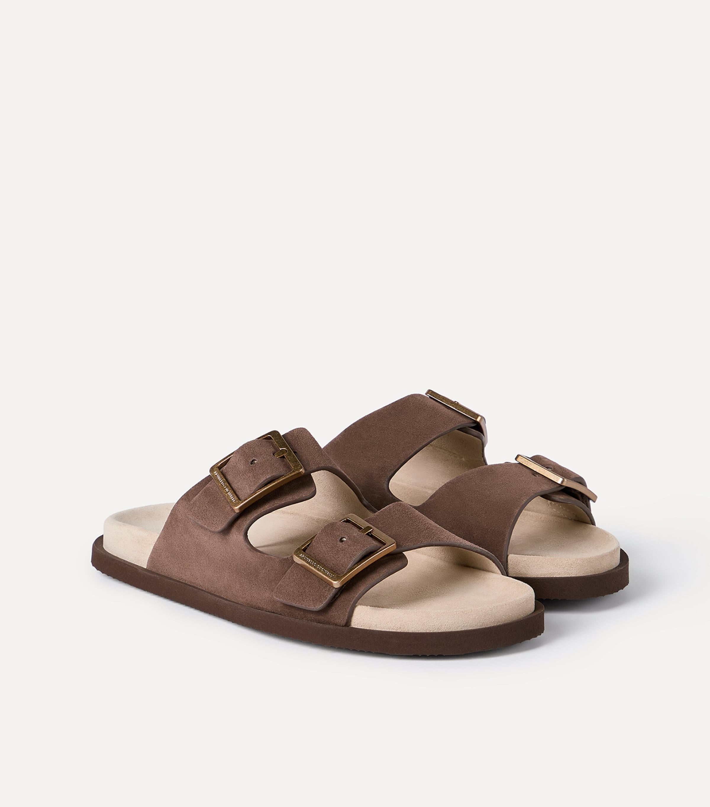 Brunello Cucinelli Suede Buckle-Detail Sandals Image 3