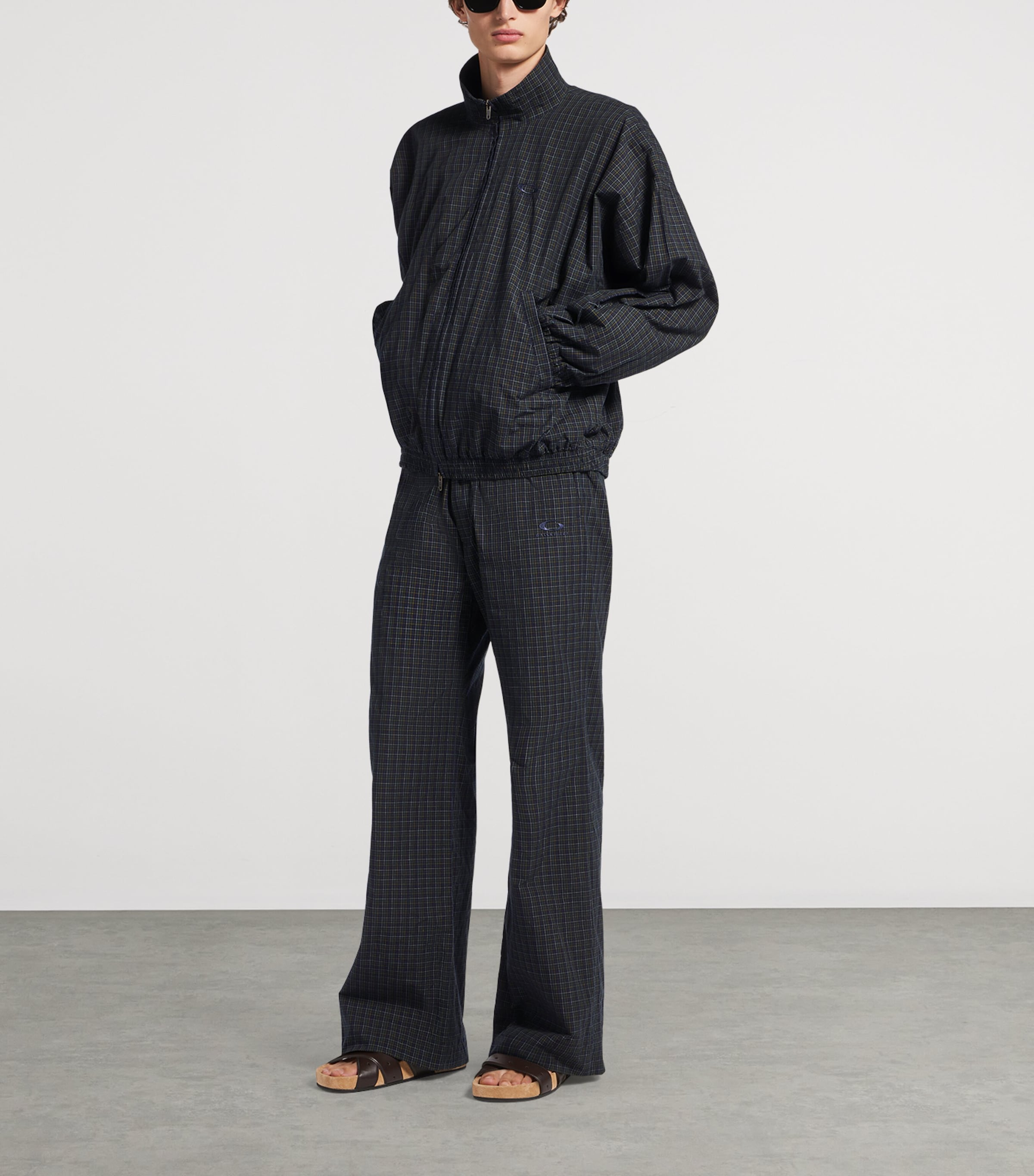 Balenciaga Mens Cotton Check Track Sweatpants Image 2