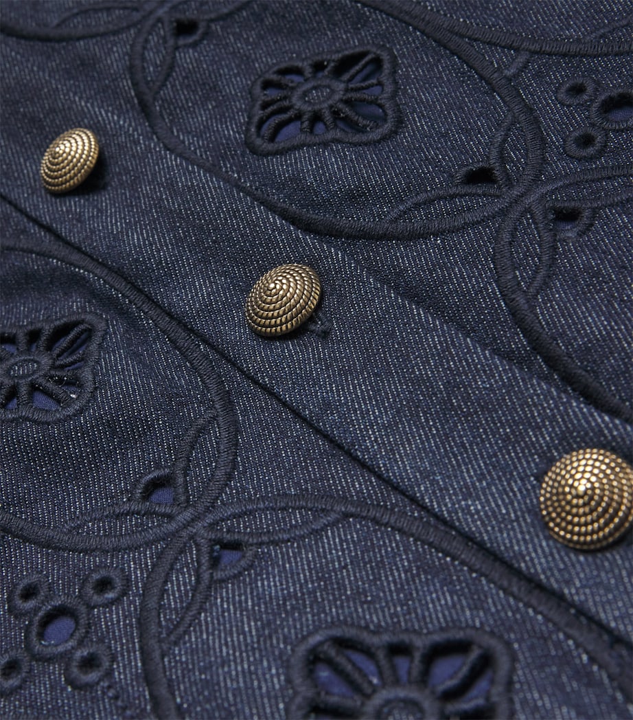 Denim Embroidered Kali Midi Skirt 859/887-INDG/BRIOLET Image 5