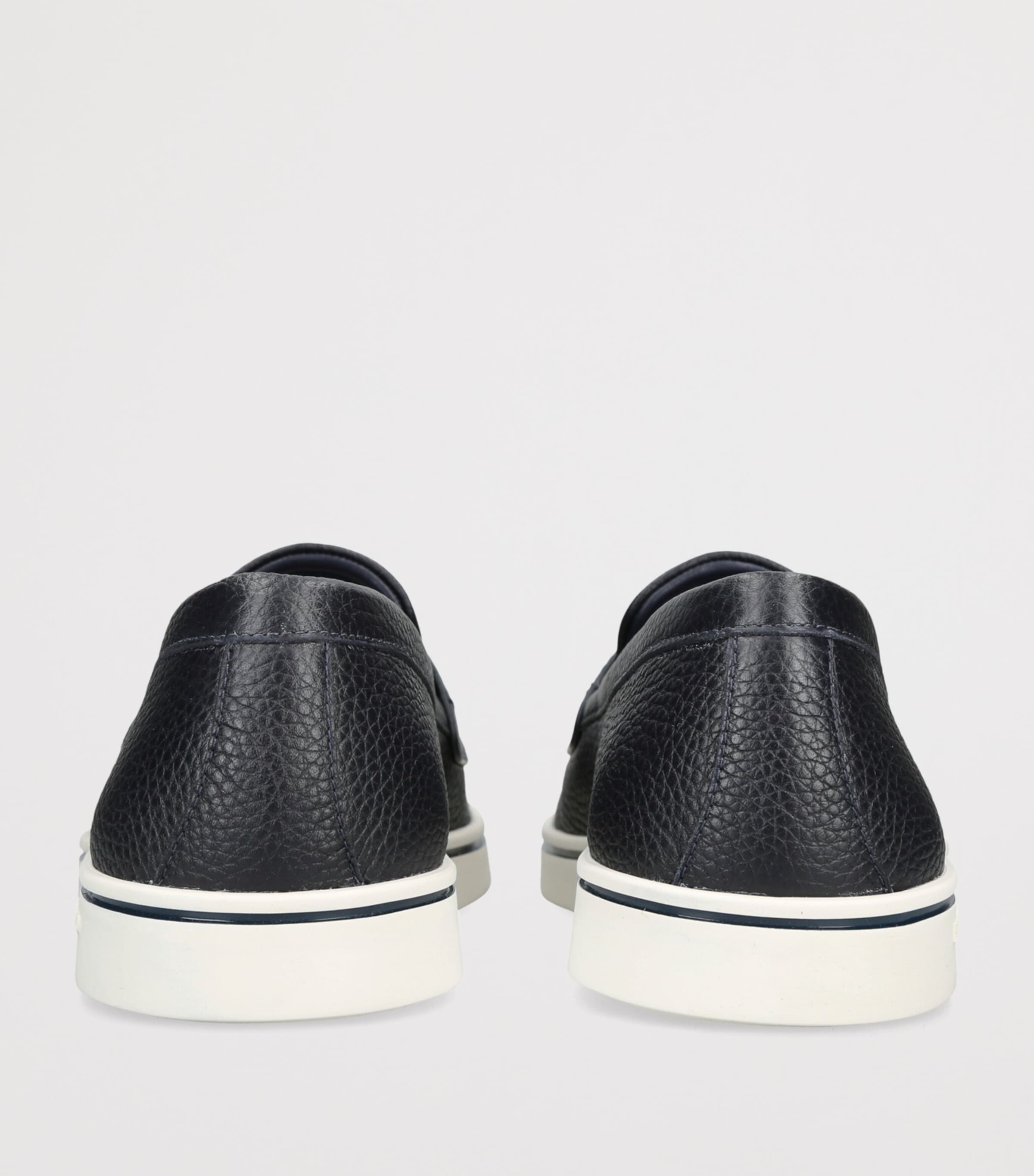 Salvatore Ferragamo Leather Tancredi Loafers Navy Image 4
