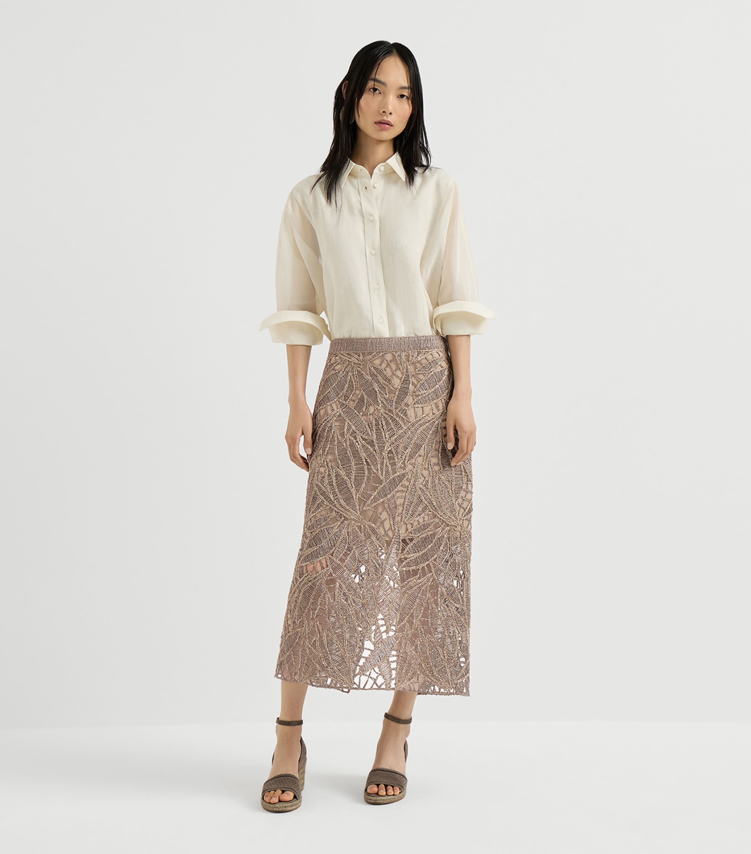Brunello Cucinelli Womens Linen Organza Shirt Image 2