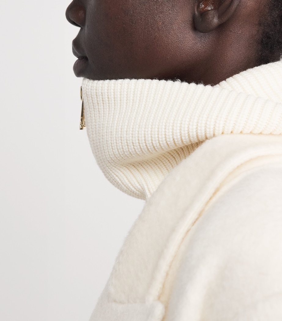 Moncler Womens Virgin Wool Padded Quilted Cardigan Image 3