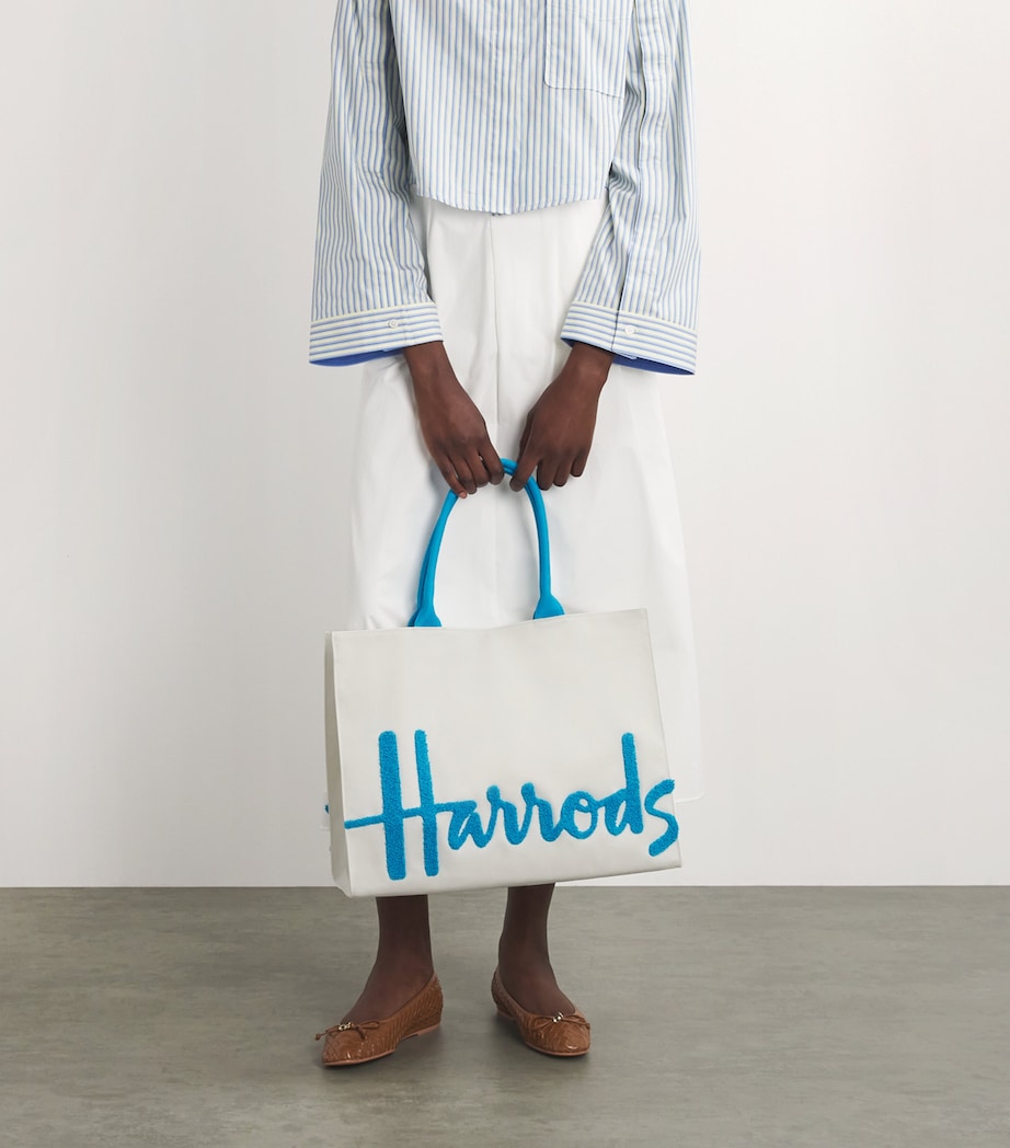 Large Cotton Logo Tote Bag BRIGHT BLUE Image 5