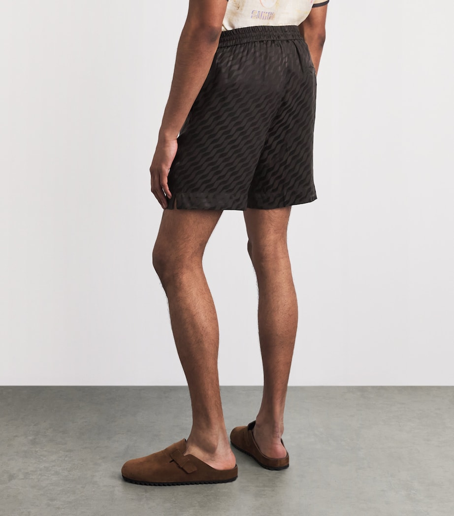 CHÉ Mens Jacquard Tidello Swim Shorts Chocolate Brown Image 5