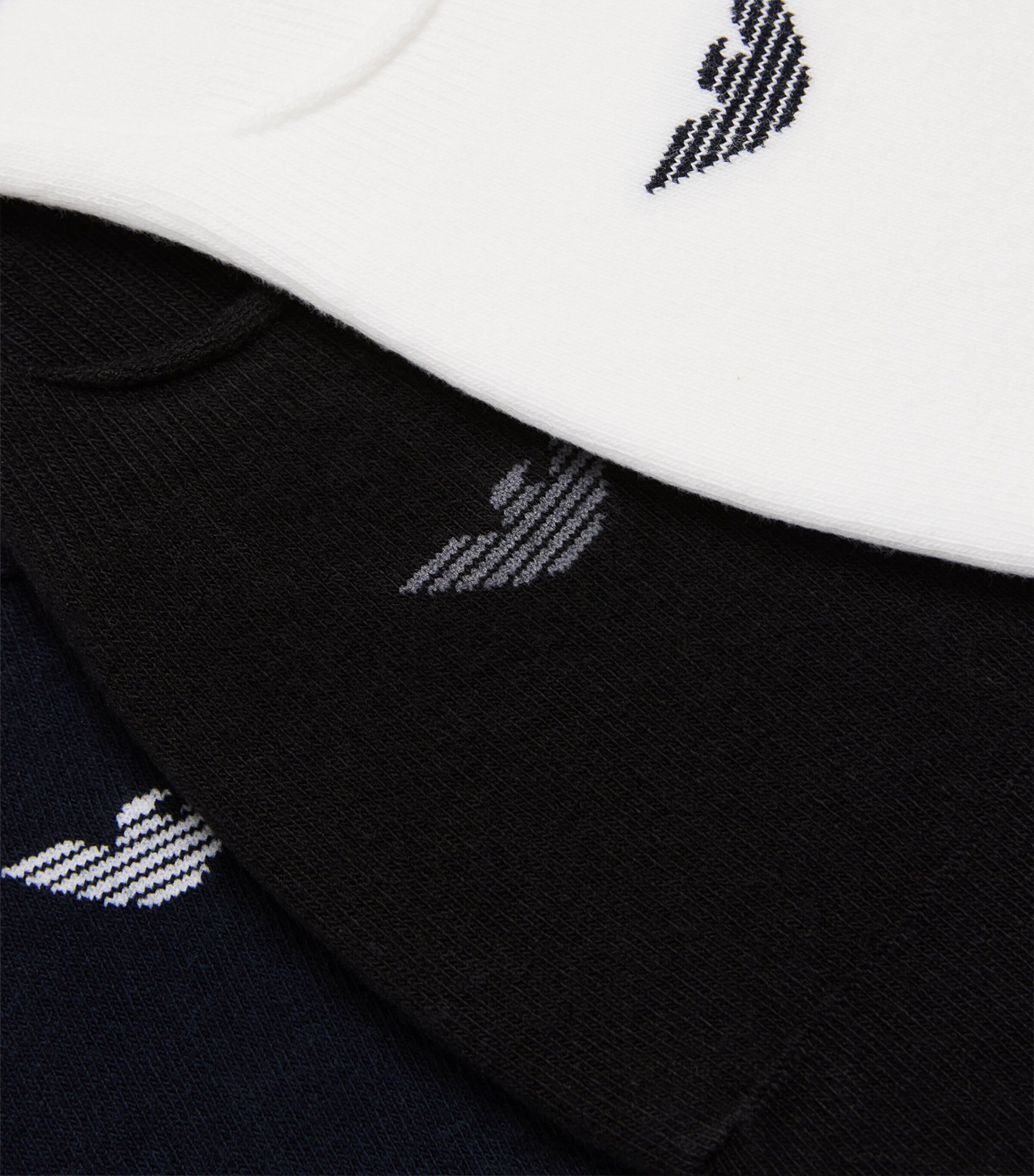 Invisible Logo Socks (Pack of 3) M0091 WHITE/BLA Image 2