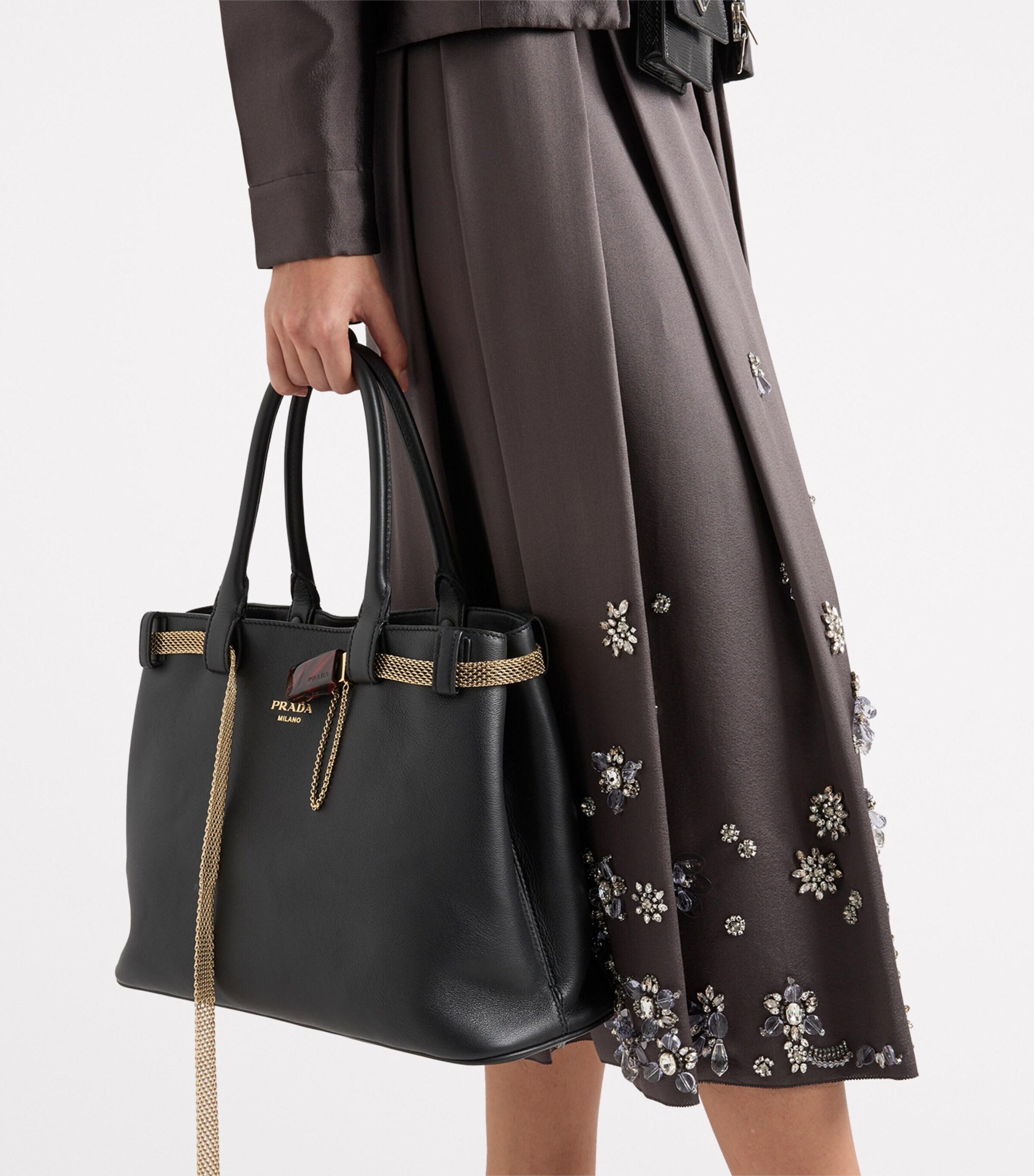 Silk-Wool Embroidered Skirt F0031 Image 3