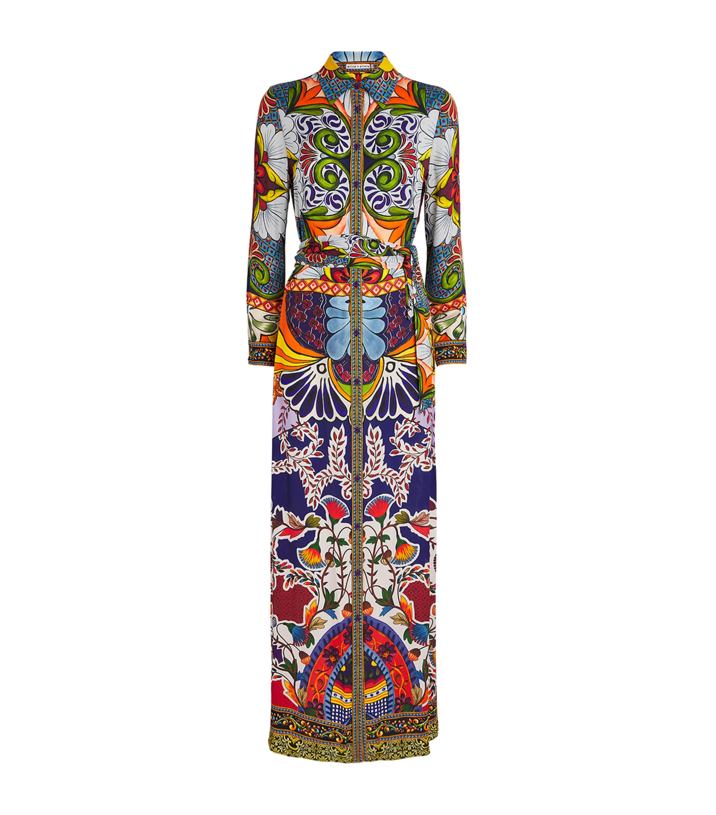 ALICE AND OLIVIA PRINTED CHASSIDY SHIRT DRESS