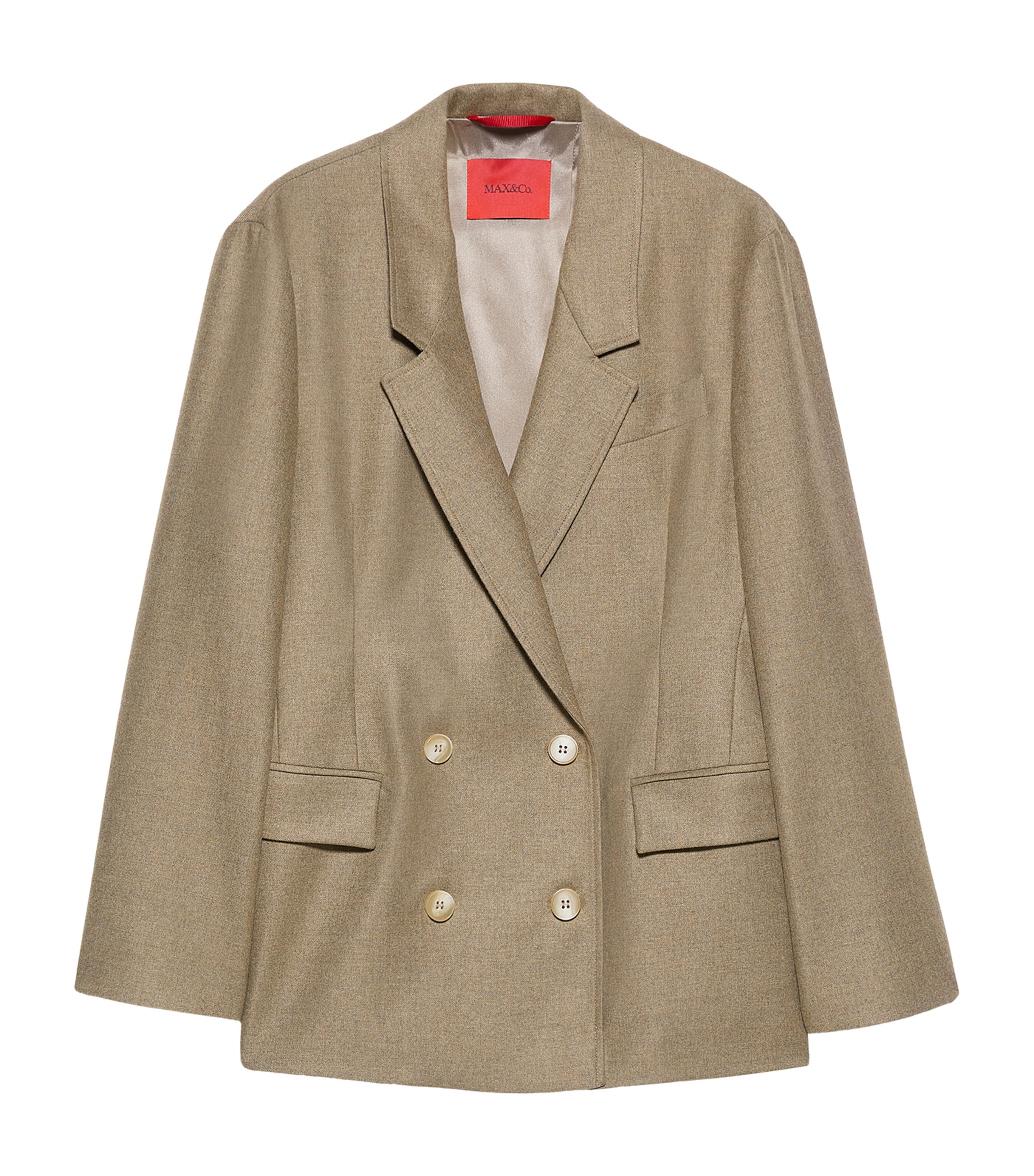 MAX&Co. Womens Virgin Wool-Blend Blazer Melange Grey Image 1