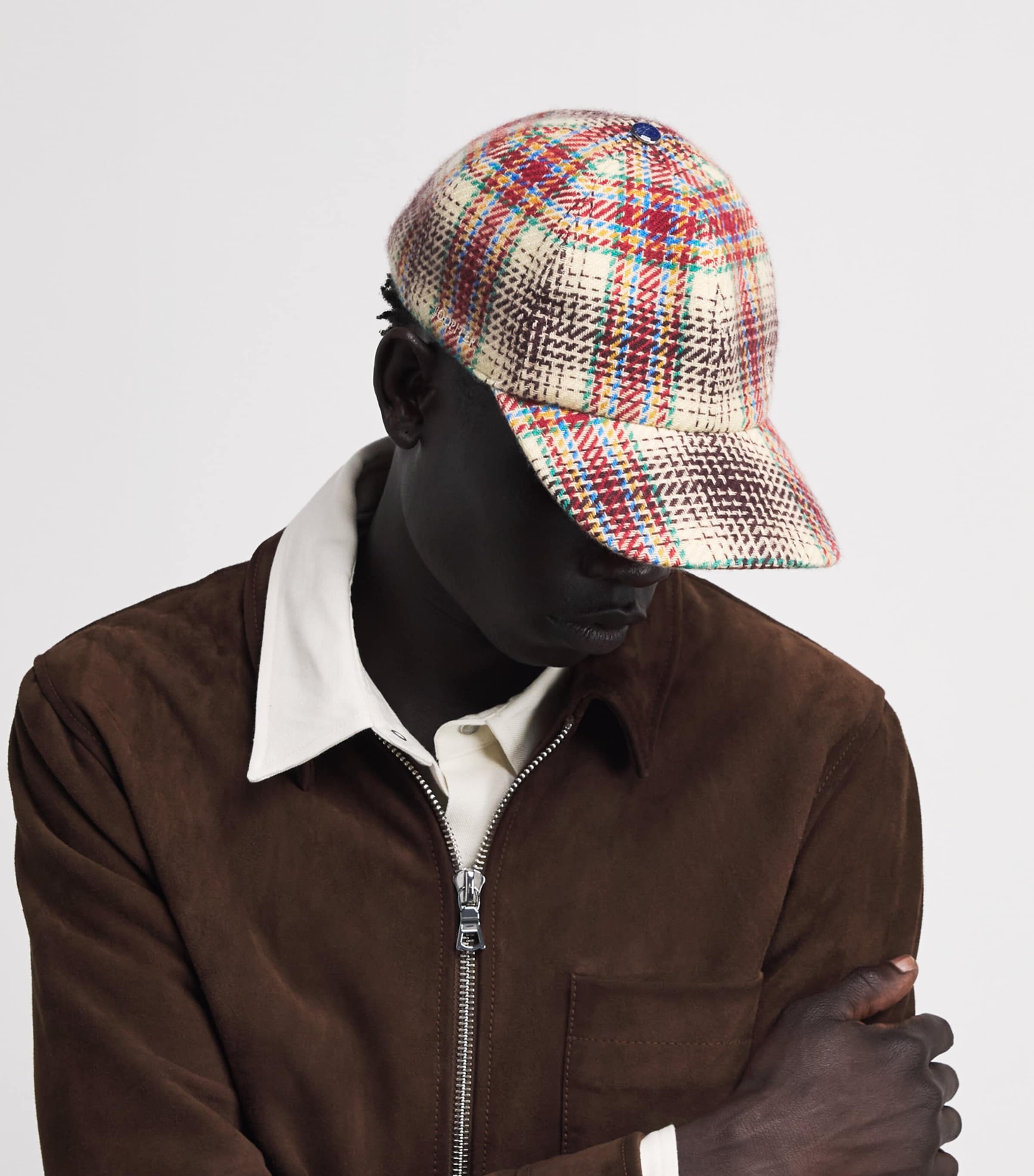 GOD'S TRUE CASHMERE x JOOPITER Cashmere Tartan Balance Fincher Cap Lapis Lazuli Image 2