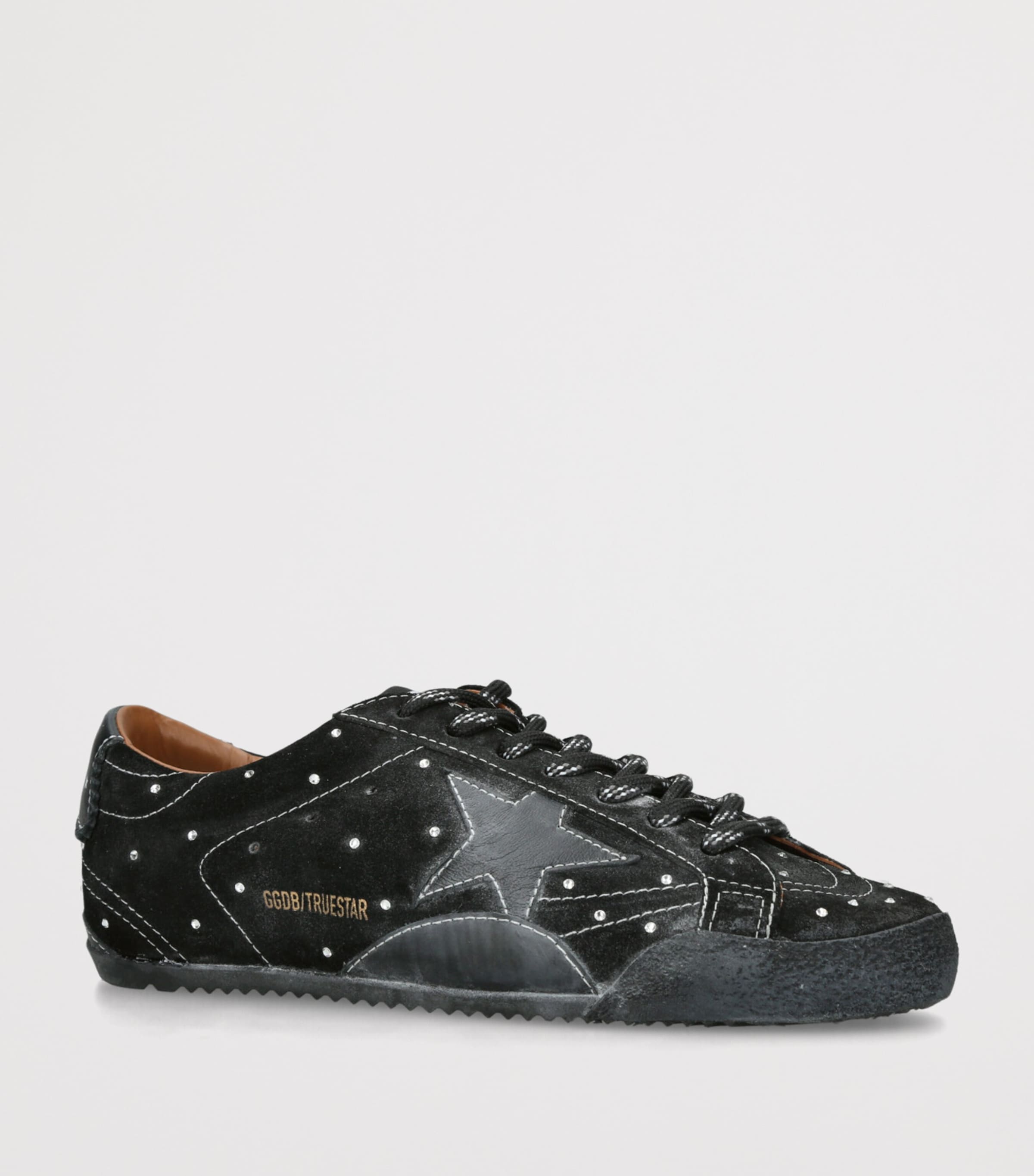 Suede Embellished True Star Sneakers BLACK Image 3