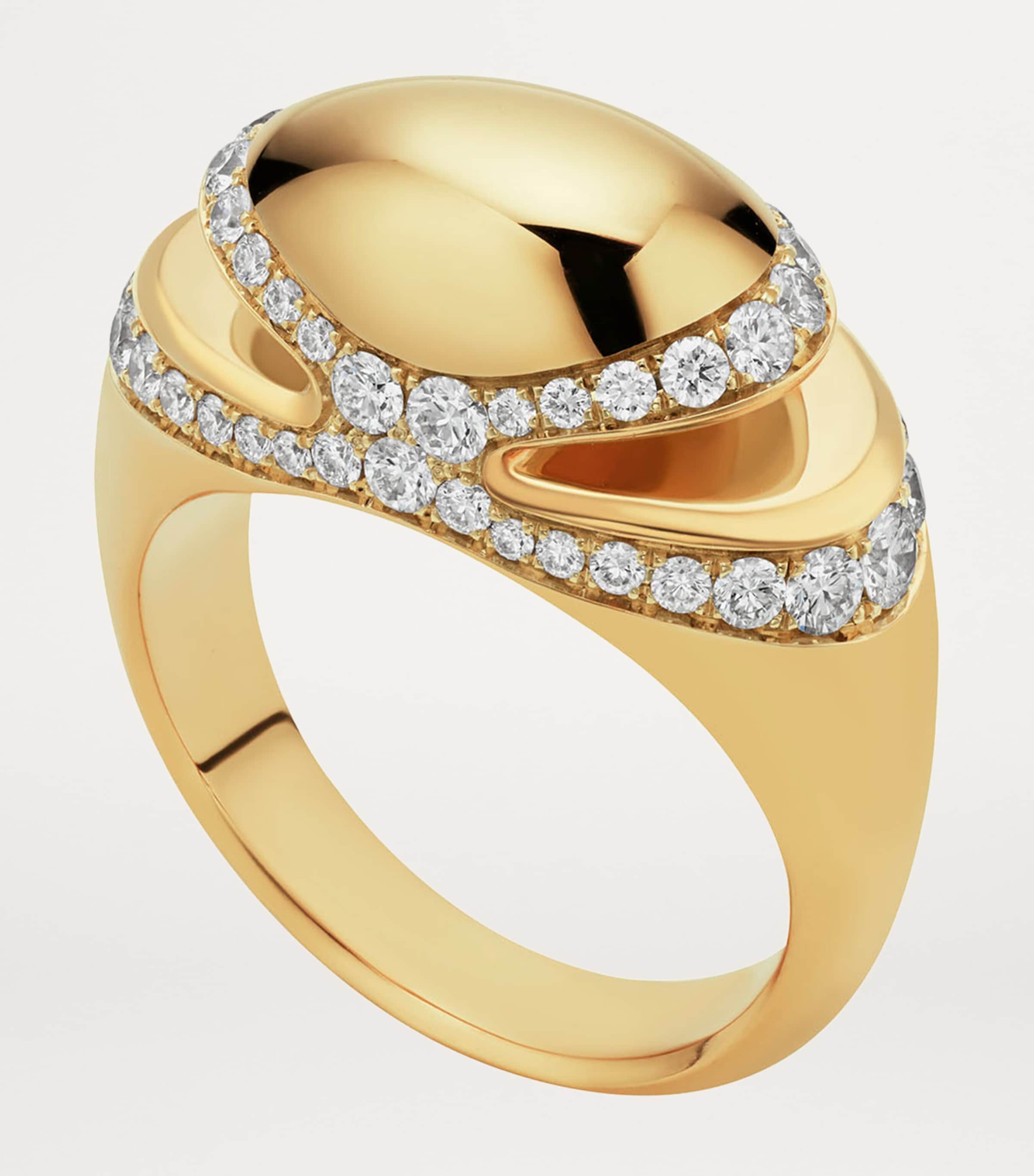 Yellow Gold and Diamond Cabochon Ring YELLOW GOLD Image 3