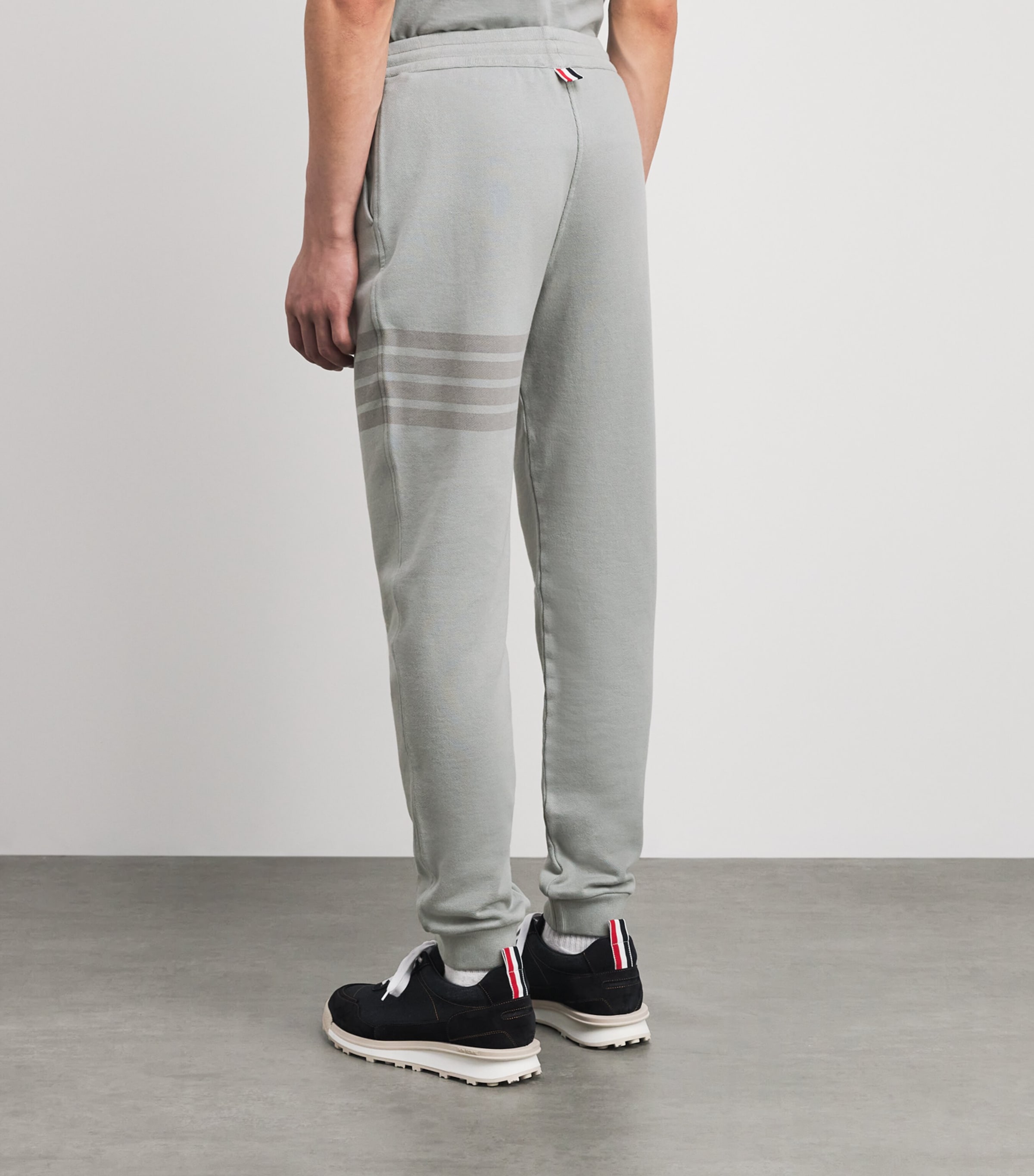 Thom Browne Mens Cotton 4-Bar Sweatpants Lt Grey Image 5