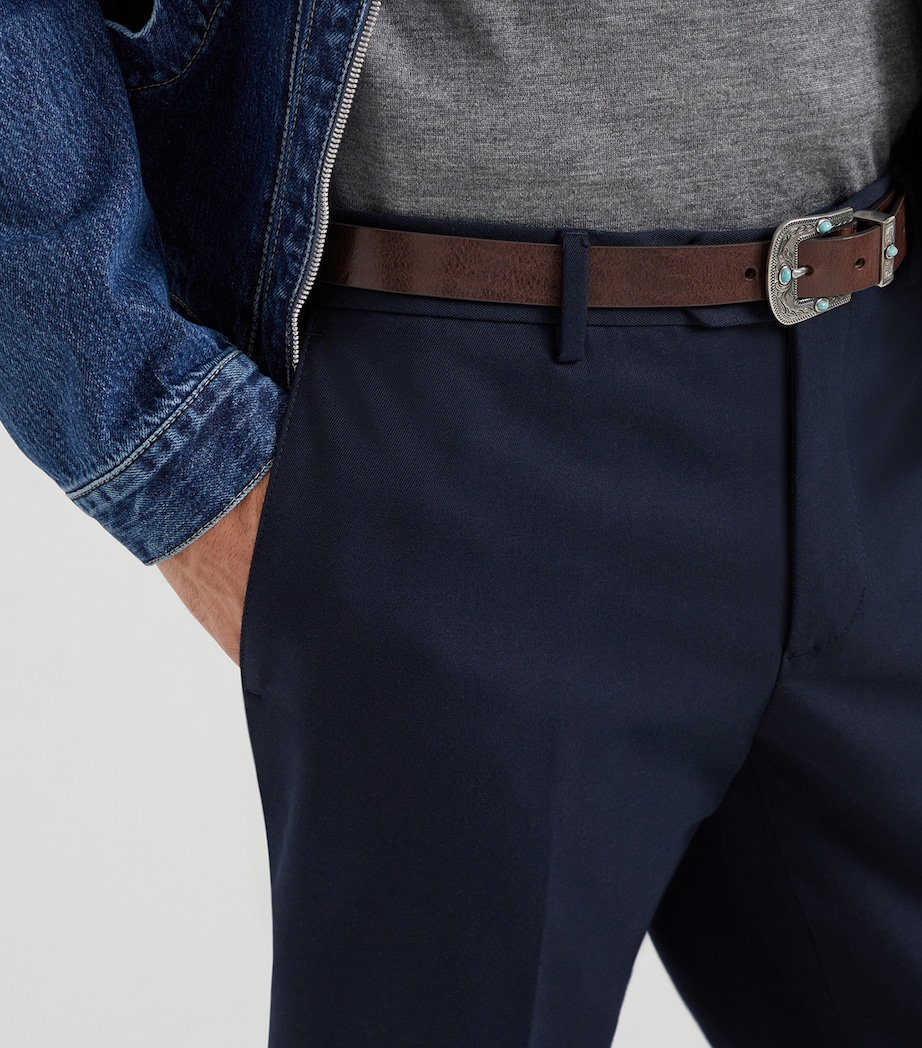 Cotton-Virgin Wool Gabardine Trousers C7171 Image 5