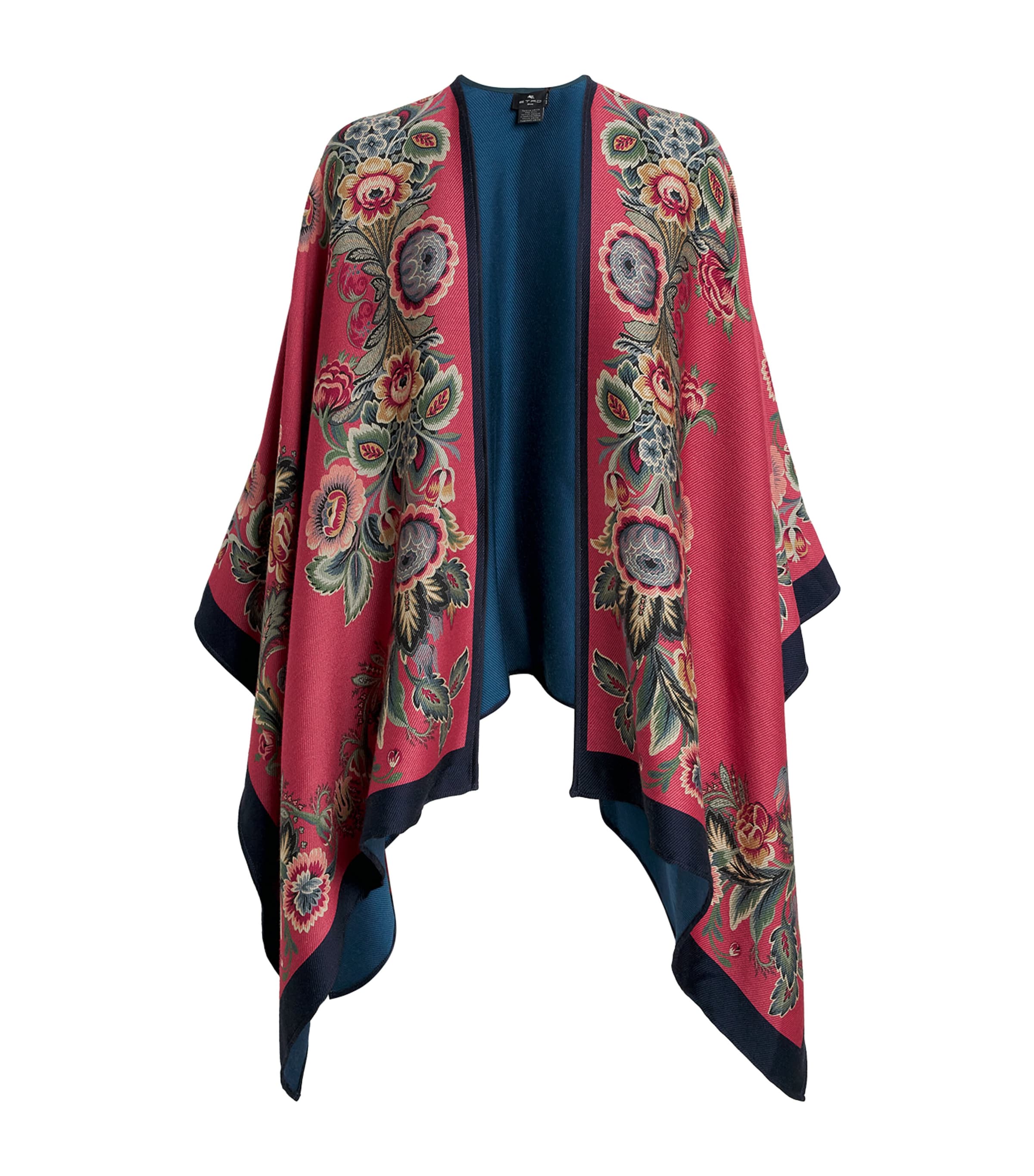 Etro Mantella In Misto Lana Floreale. In Multi