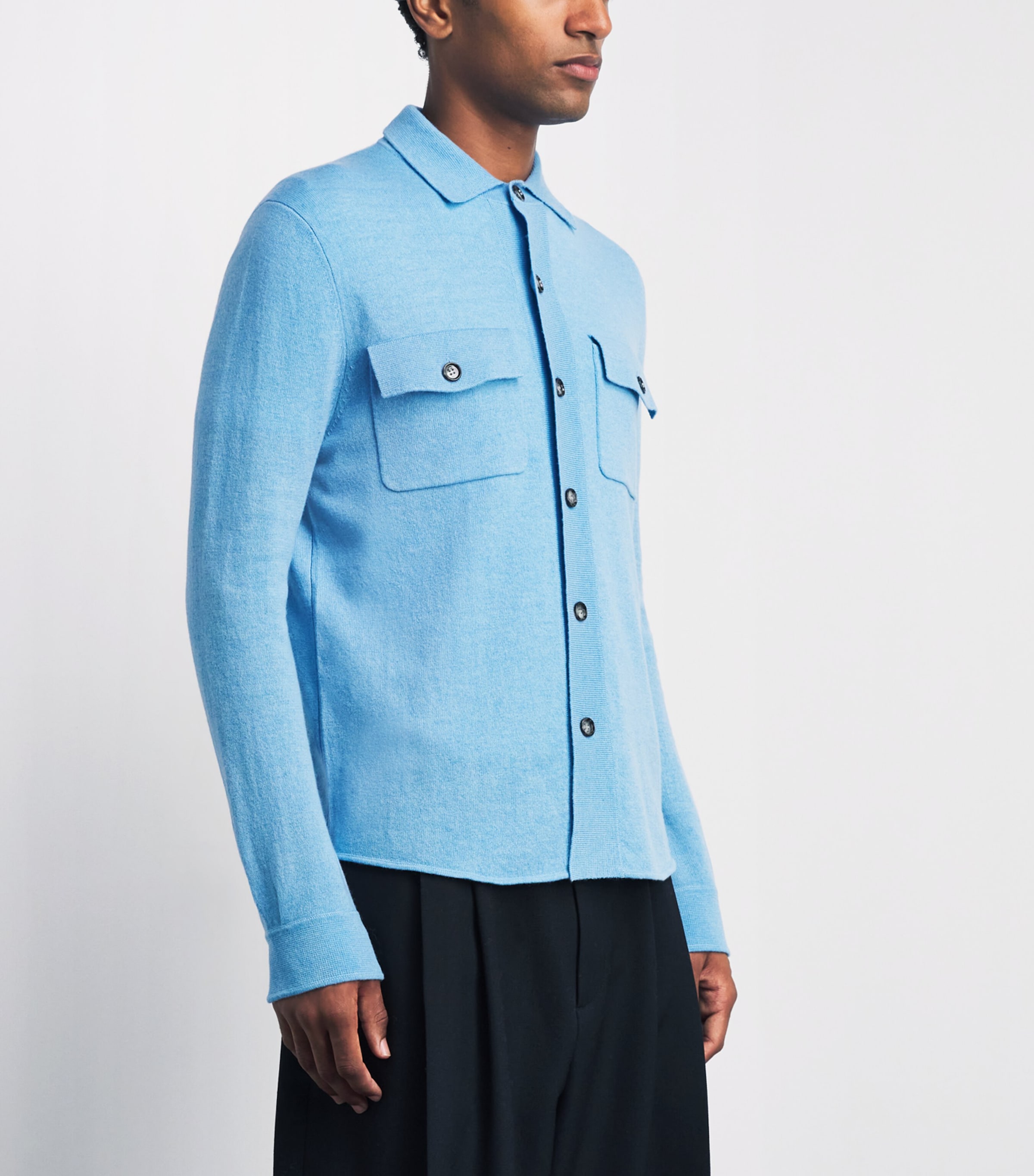 Allude Mens Virgin Wool-Cashmere Overshirt Image 4