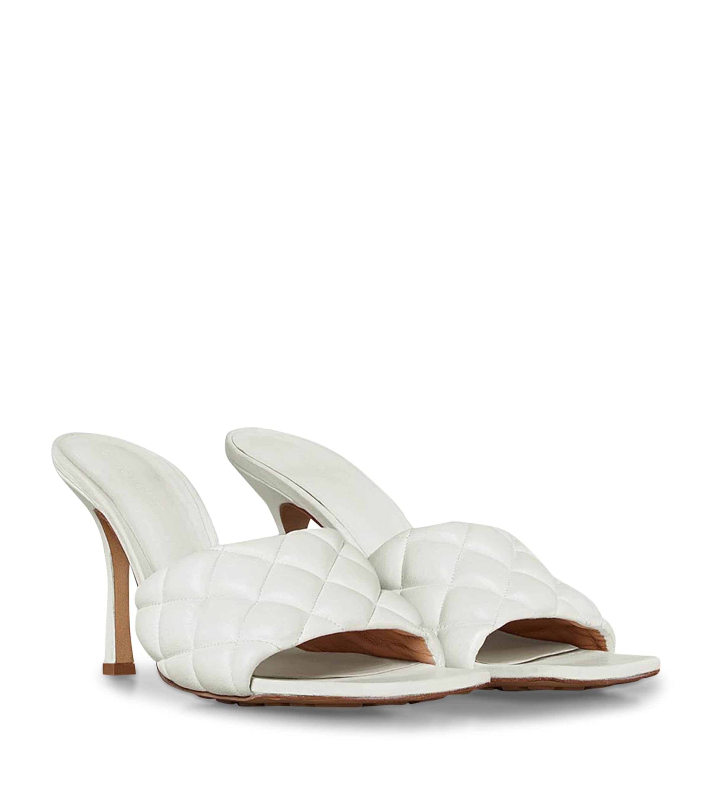 Leather Padded Mules 90 OPTIC WHITE Image 2