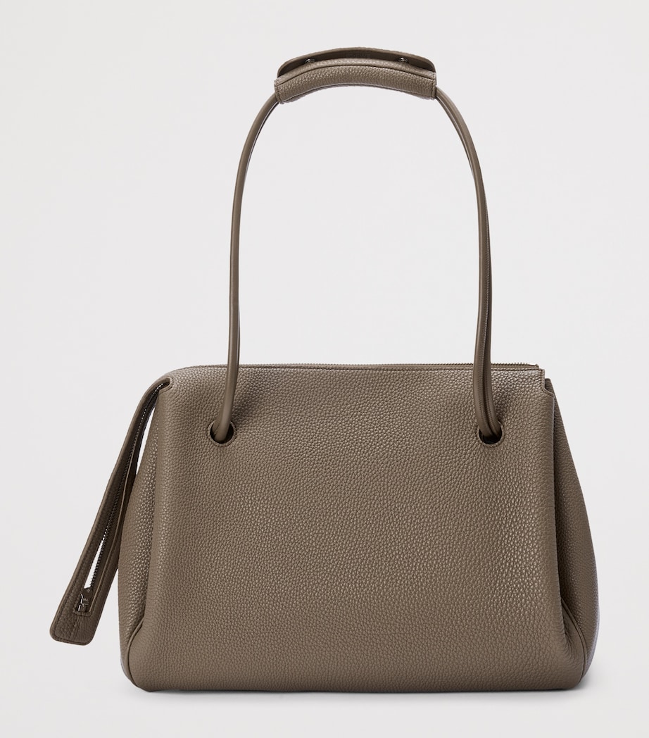 Large Grained Leather Madrid Shoulder Bag TAUPE Image 5