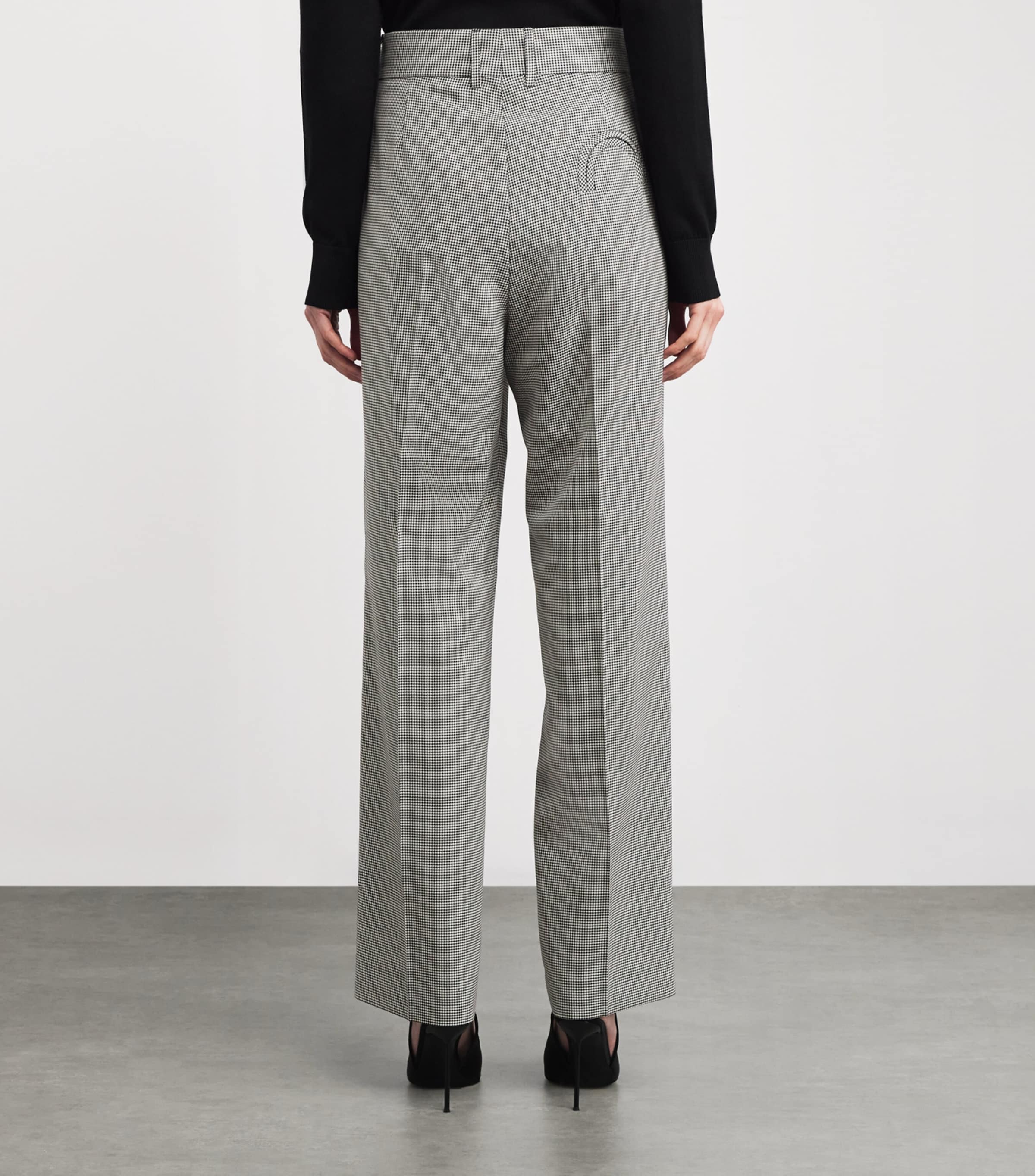 Wool Fox Straight-Leg Trousers NW07 BLACK&WHITE Image 4
