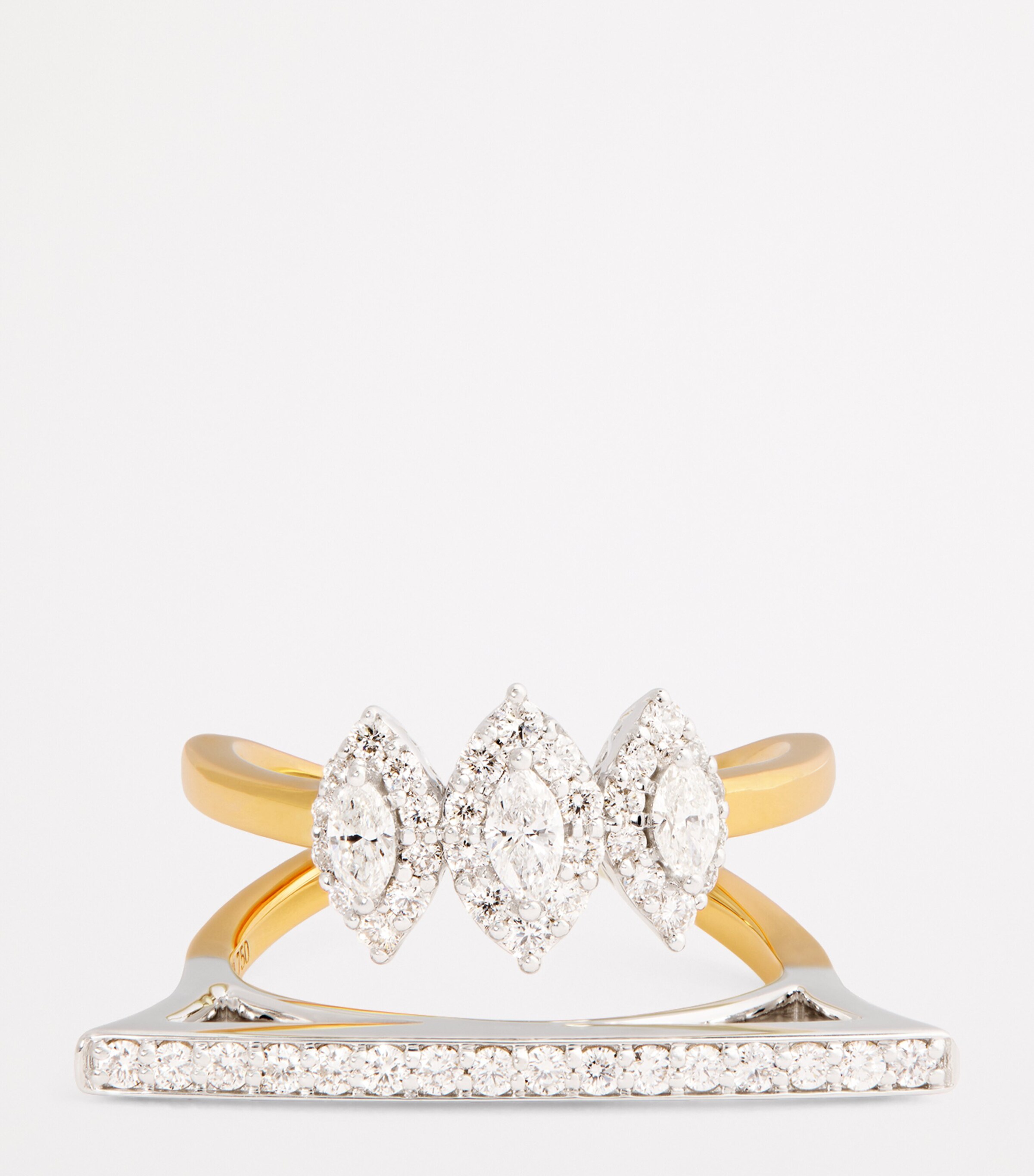 Yeprem Yellow Gold and Diamond Golden Strada Stackable Ring Mixed Gold Image 4