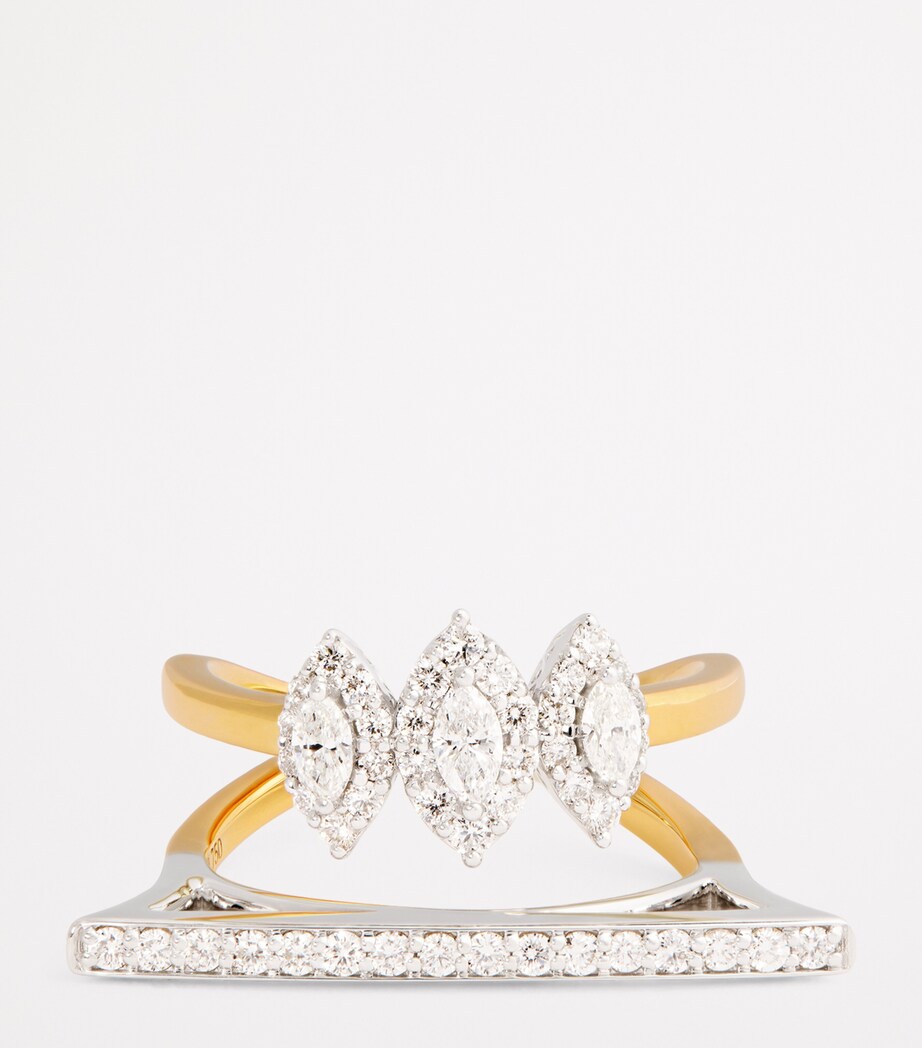Yeprem Yellow Gold and Diamond Golden Strada Stackable Ring Mixed Gold Image 4