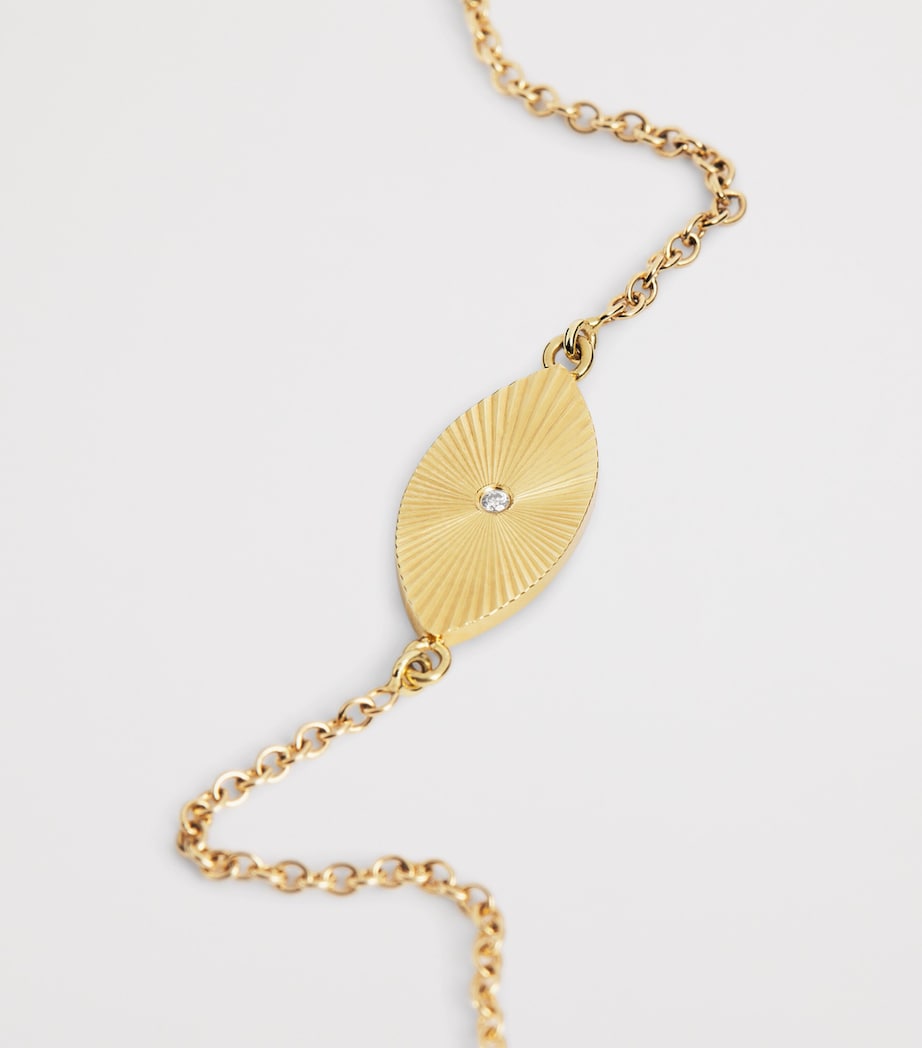 Mini Yellow Gold and Diamond 70s Evil Eye Bracelet YELLOW GOLD Image 5