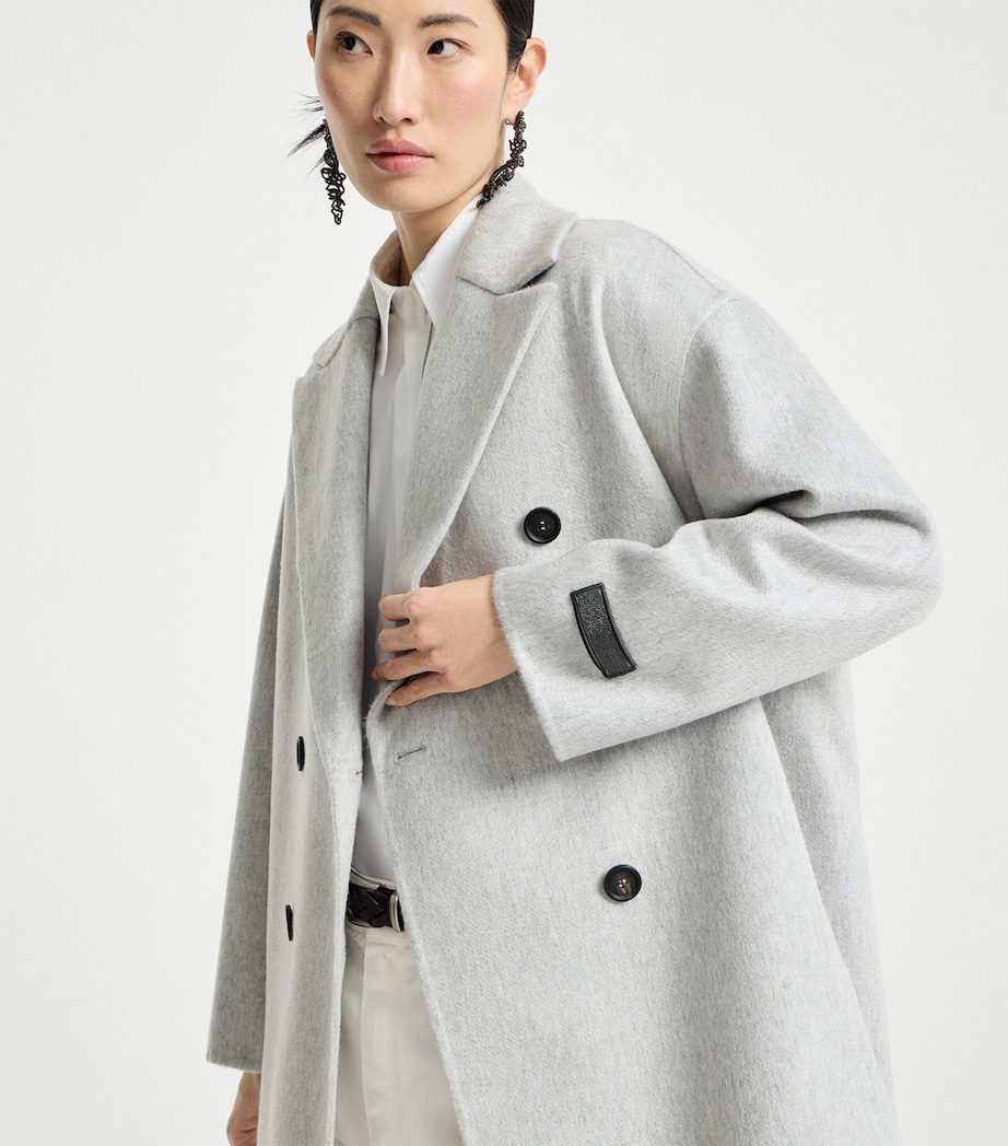 Brunello Cucinelli Womens Cashmere Double Beaver Cloth Pea Coat Image 4