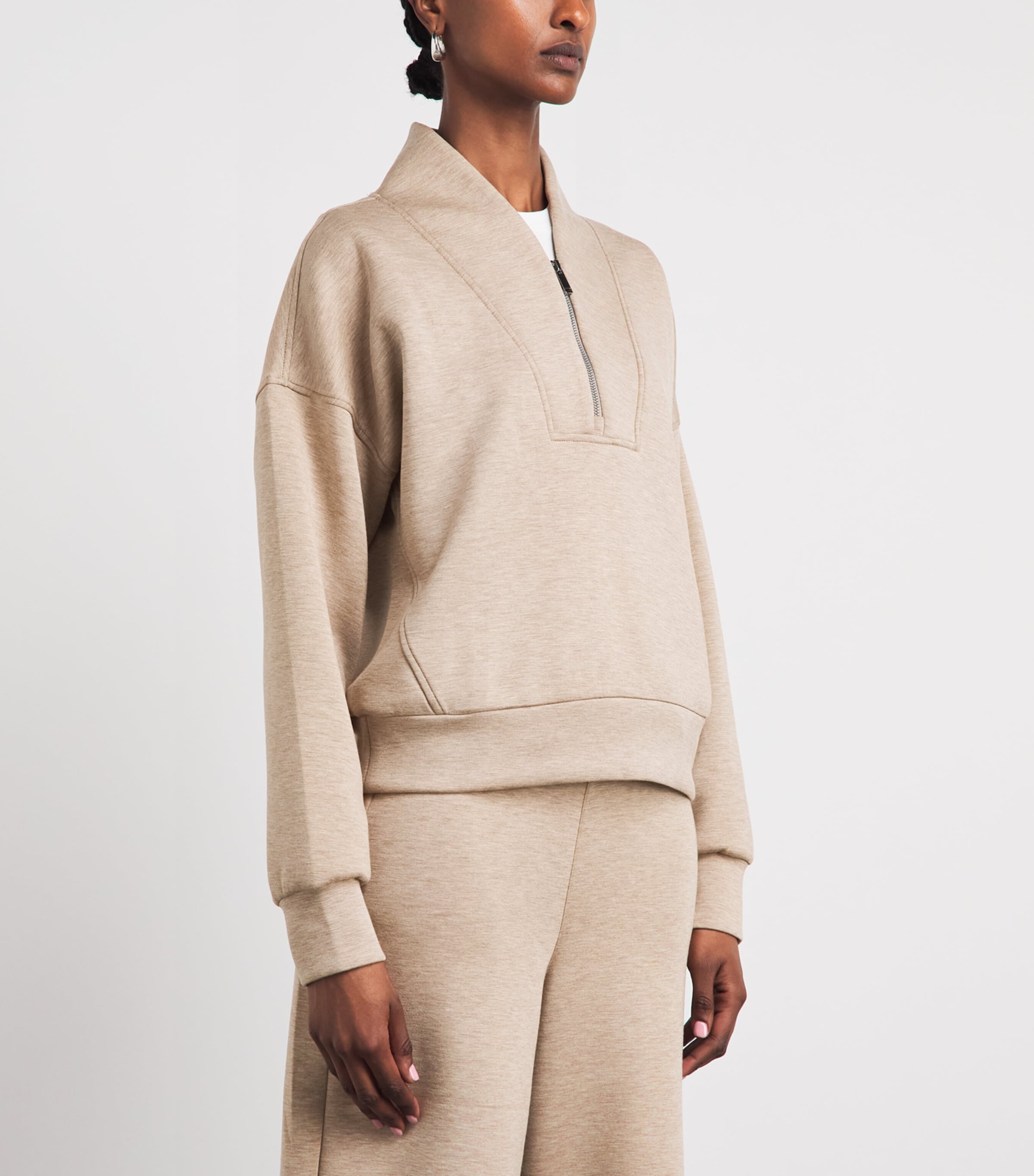 SPANX Womens SPANX AirEssentials Half-Zip Sweater Dune Heather Image 4