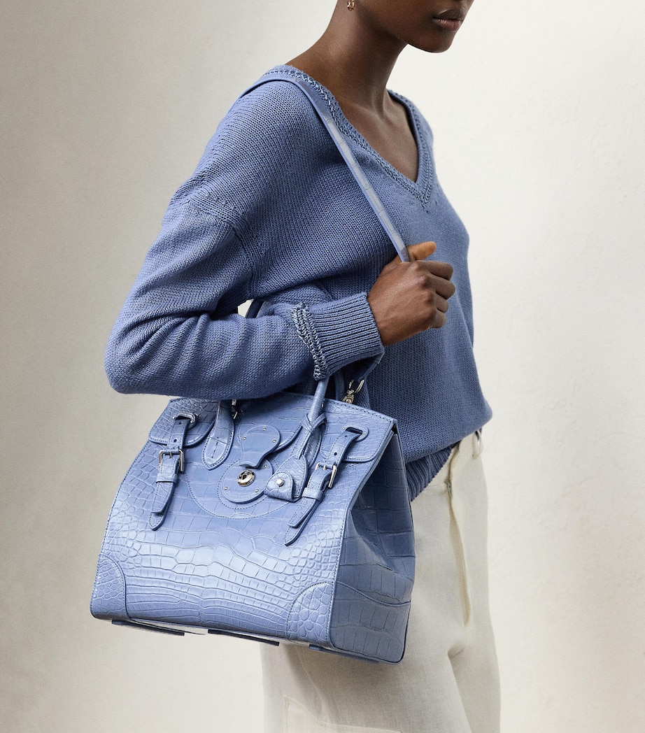 Alligator Leather Ricky 33 Top-Handle Bag CORNFLOWER Image 6