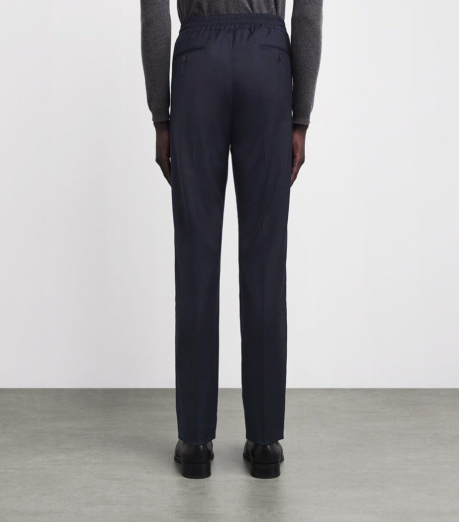 Wool Drawstring Trousers 01 BLUE NAVY Image 4