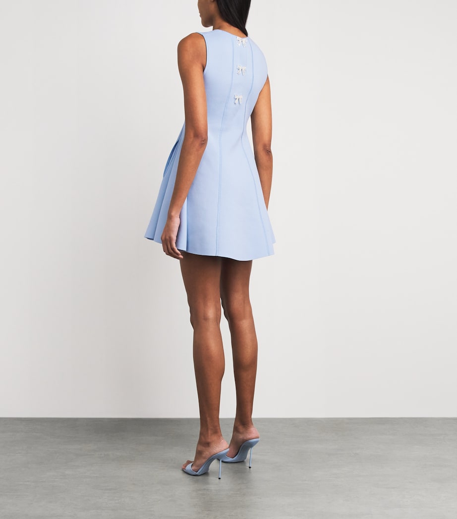 Maje Womens Bow-Detail Mini Dress Blue Sky Image 4