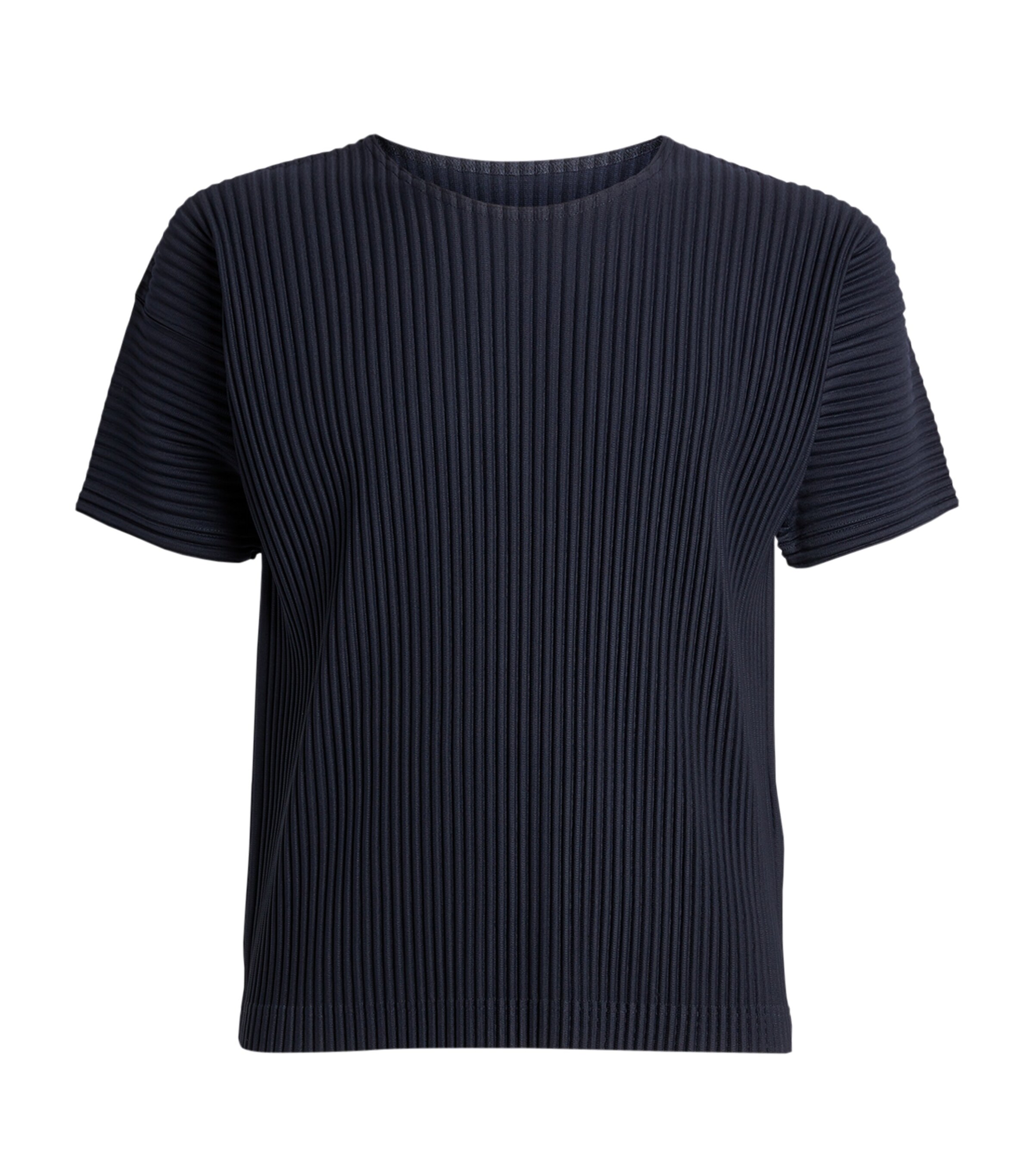 Homme Plissé Issey Miyake Navy Pleated T-Shirt | Harrods UK