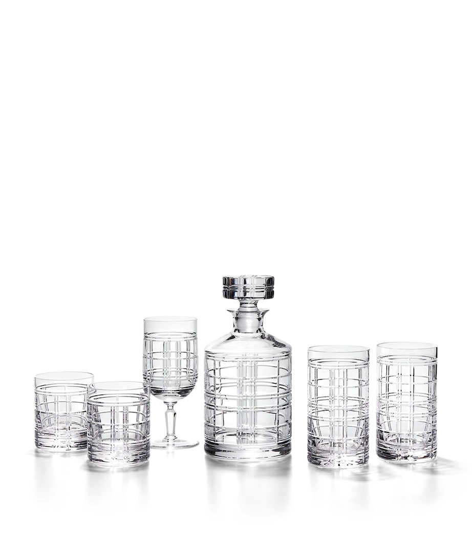 Set of 2 Hudson Plaid Old Fashioned Glasses CLEAR Image 3