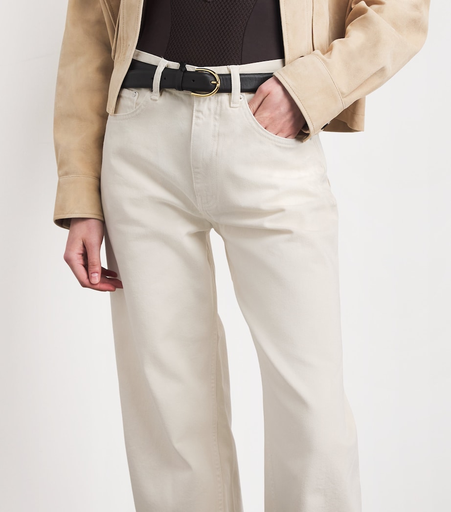 ANINE BING Womens Brie Wide-Leg Jeans Yellow Image 3