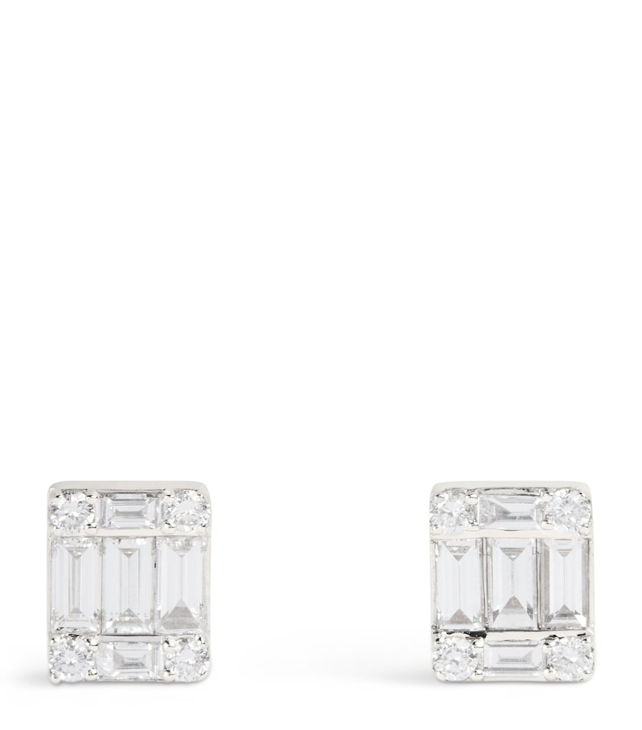 White Gold and Diamond Stud Earrings (0.70ctw) WHITE GOLD Image 1