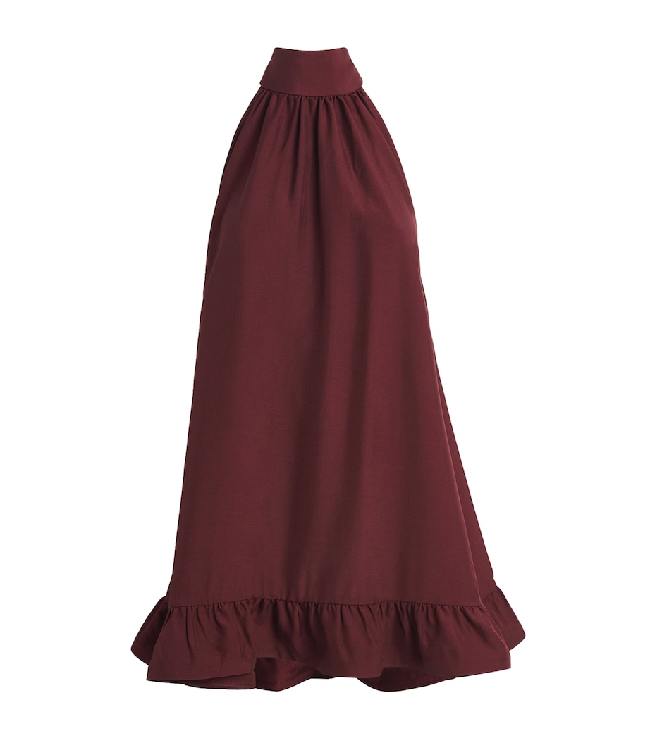 CAMILLA AND MARC Womens Jersey Halterneck Elsen Mini Dress Burgundy Image 1
