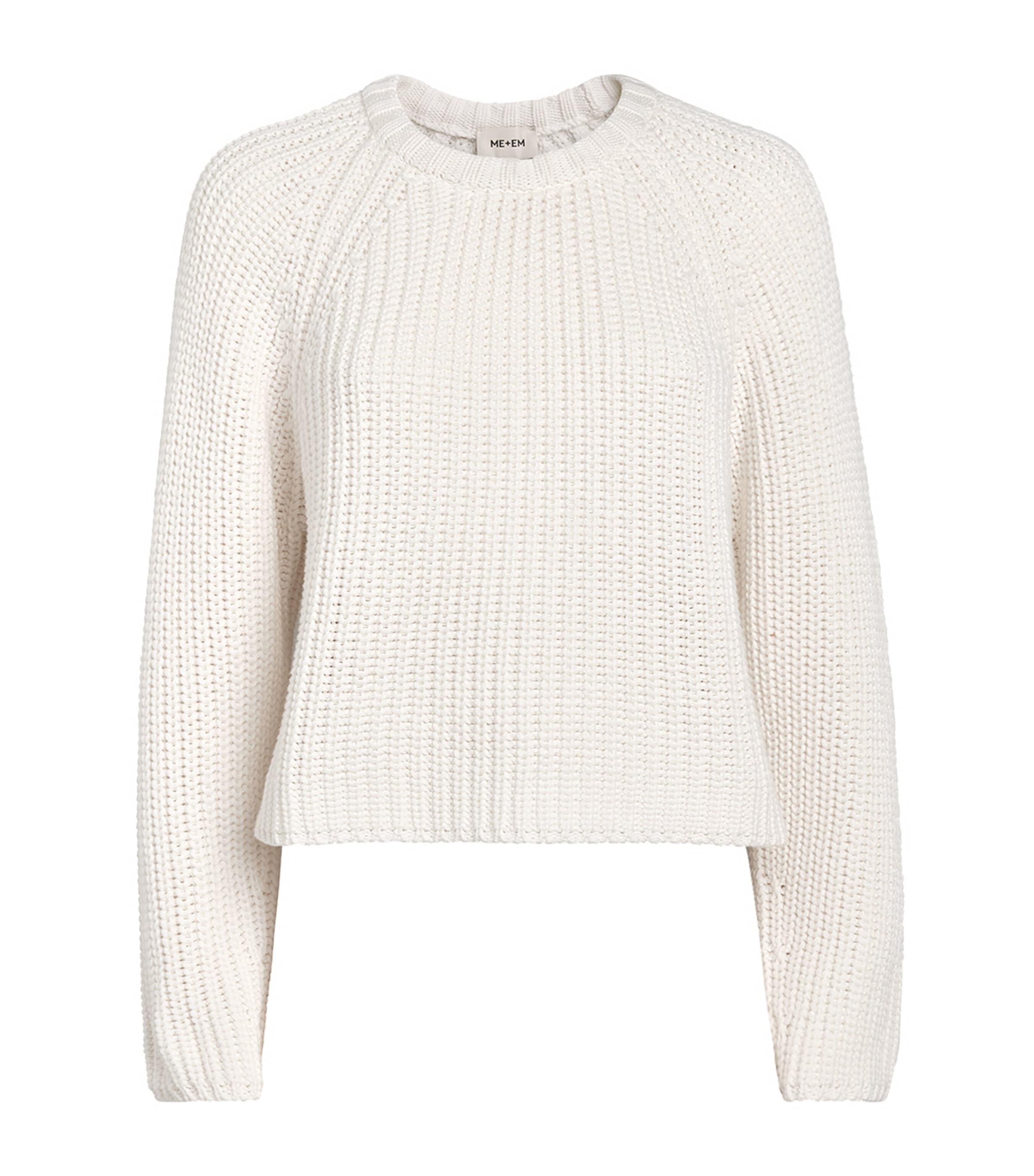 ME+EM Womens Organic Cotton Weekend Sweater Soft White Image 1