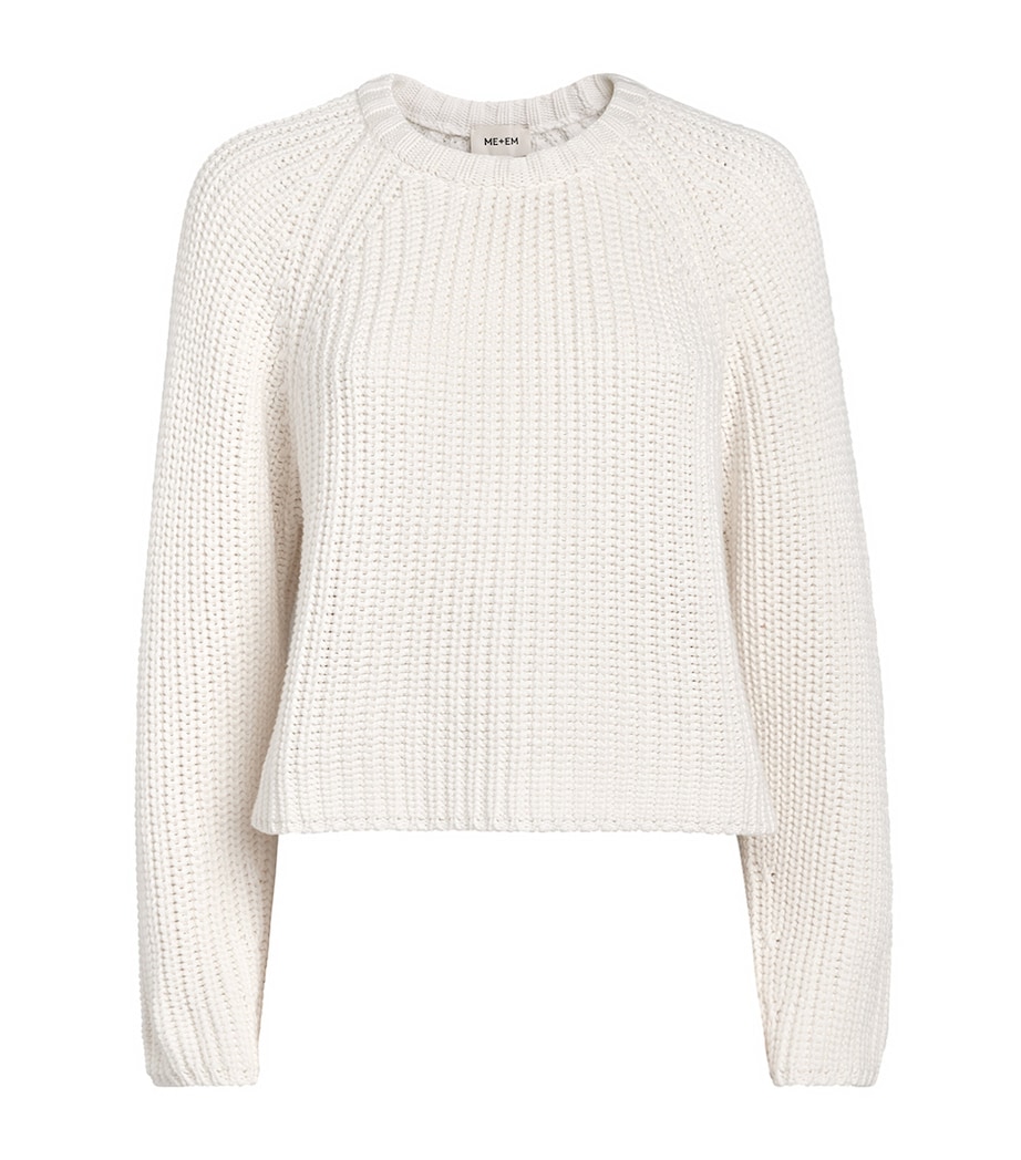 ME+EM Womens Organic Cotton Weekend Sweater Soft White Image 1